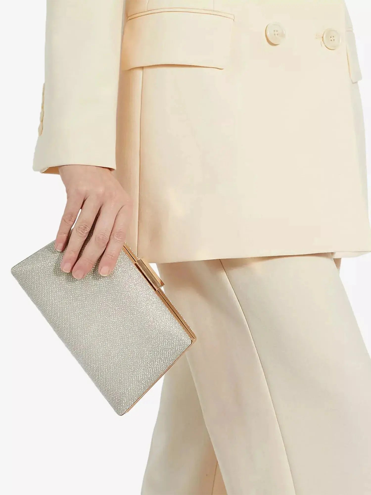 Women's Bellaria Angled Frame Woven Clutch Dune