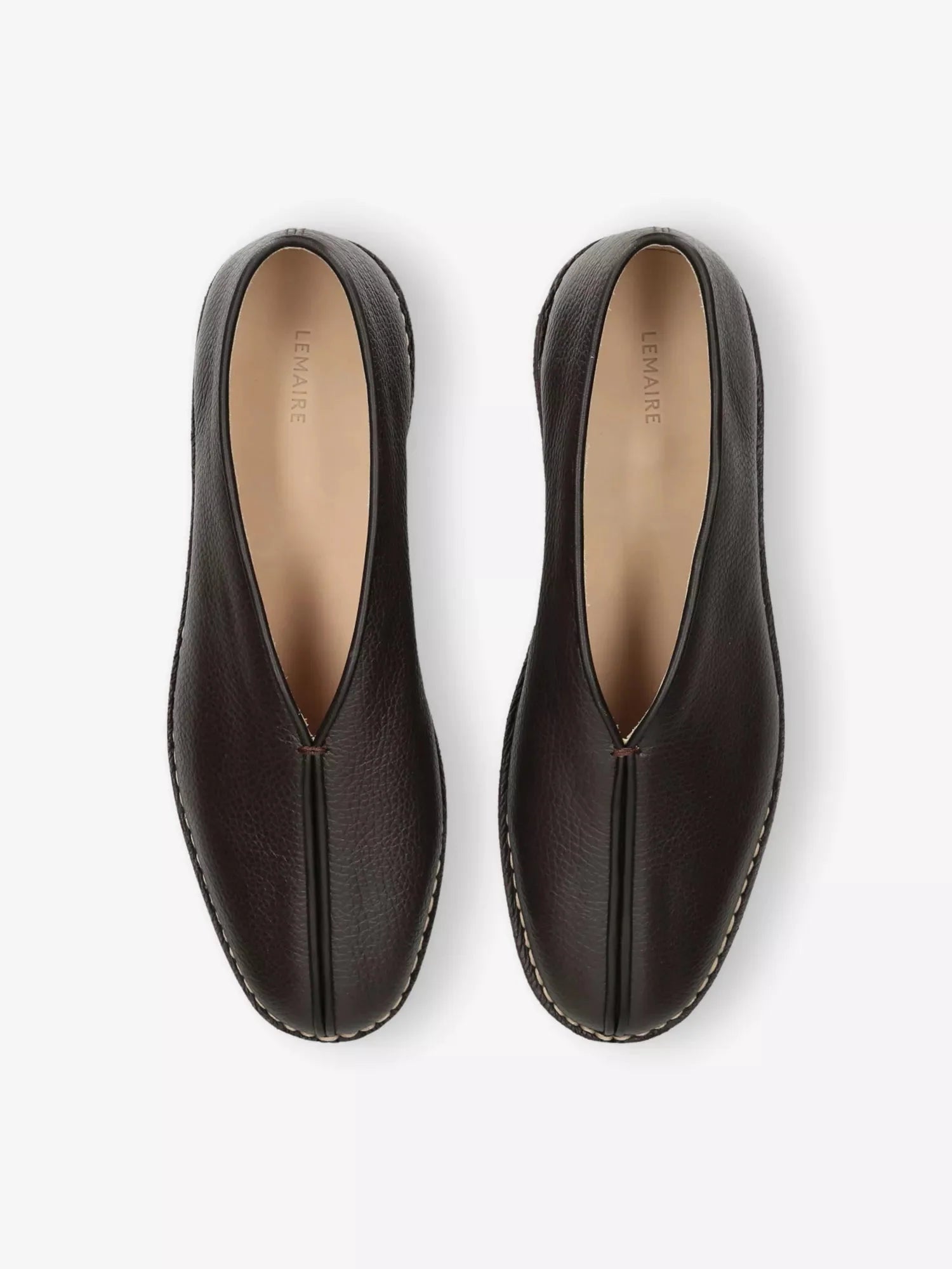 Men's Piped Leather Slippers Lemaire