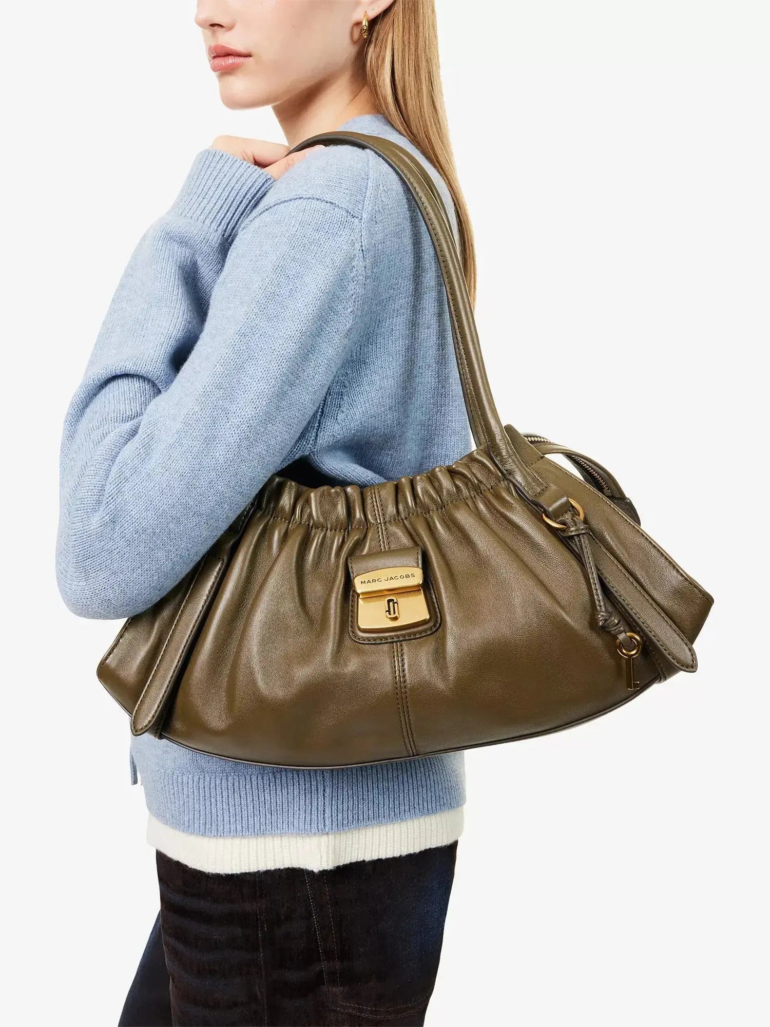 Women's Cristina Logo-Plaque Leather Satchel Bag Marc Jacobs