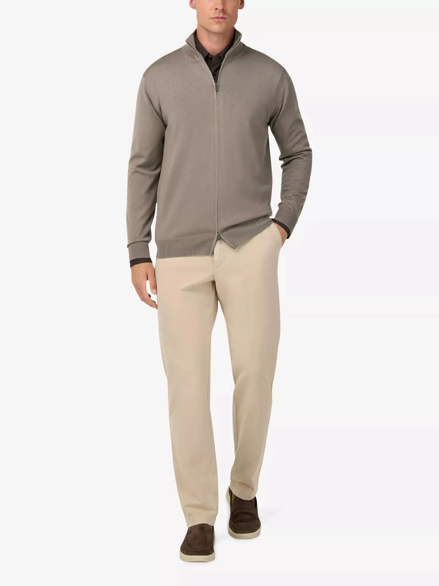 Men's Zip-Up Merino-Wool Jumper Boggi Milano