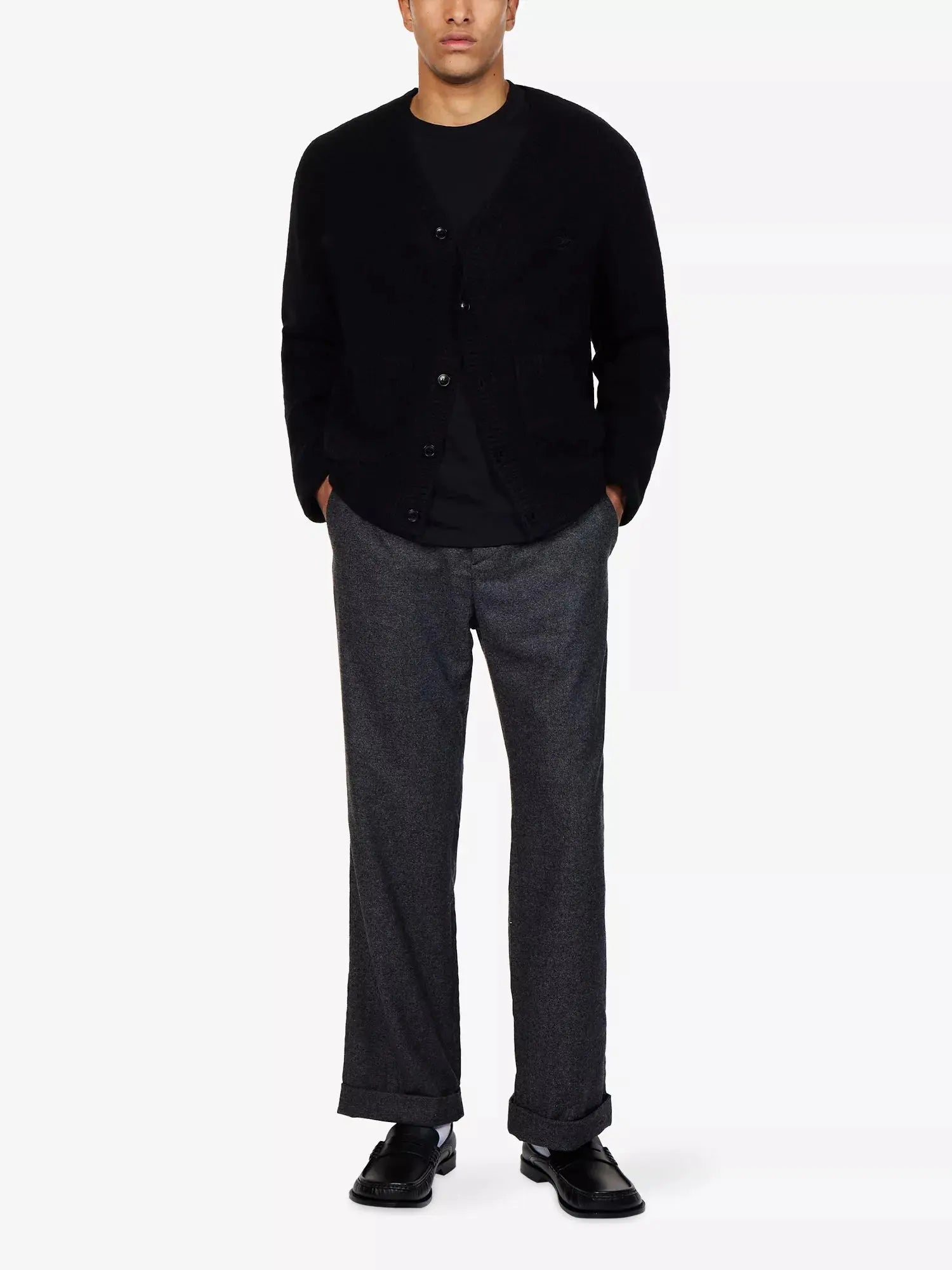 Men's White Glove Mohair Wool Blend Cardigan Percival