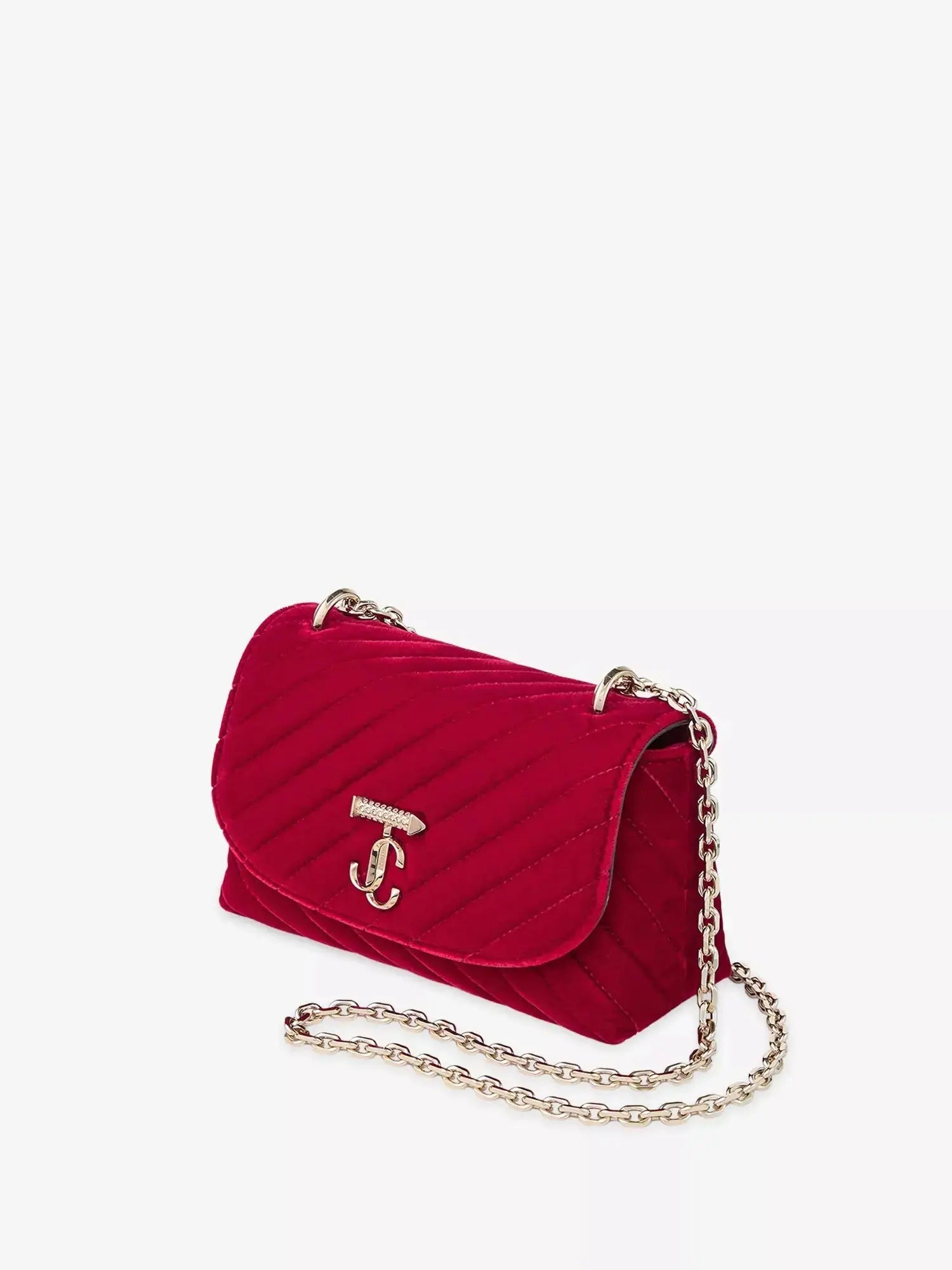 Women's Curve Quilted Velvet Small Crossbody Bag Jimmy Choo