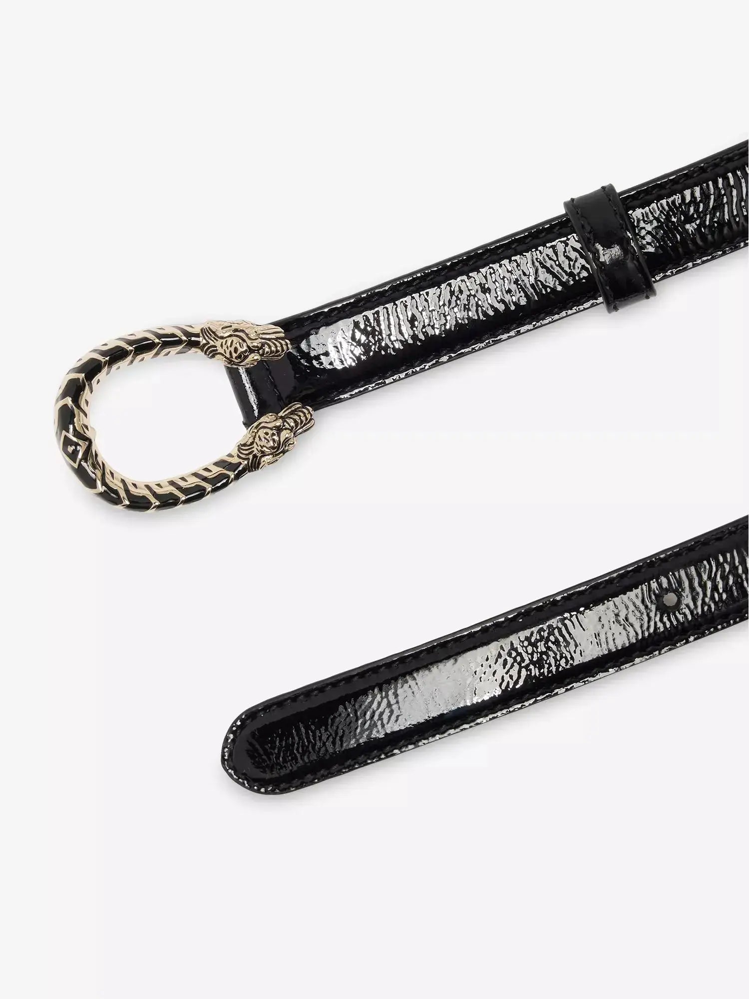 Women's Dionysus Buckle Shiny Leather Belt Gucci