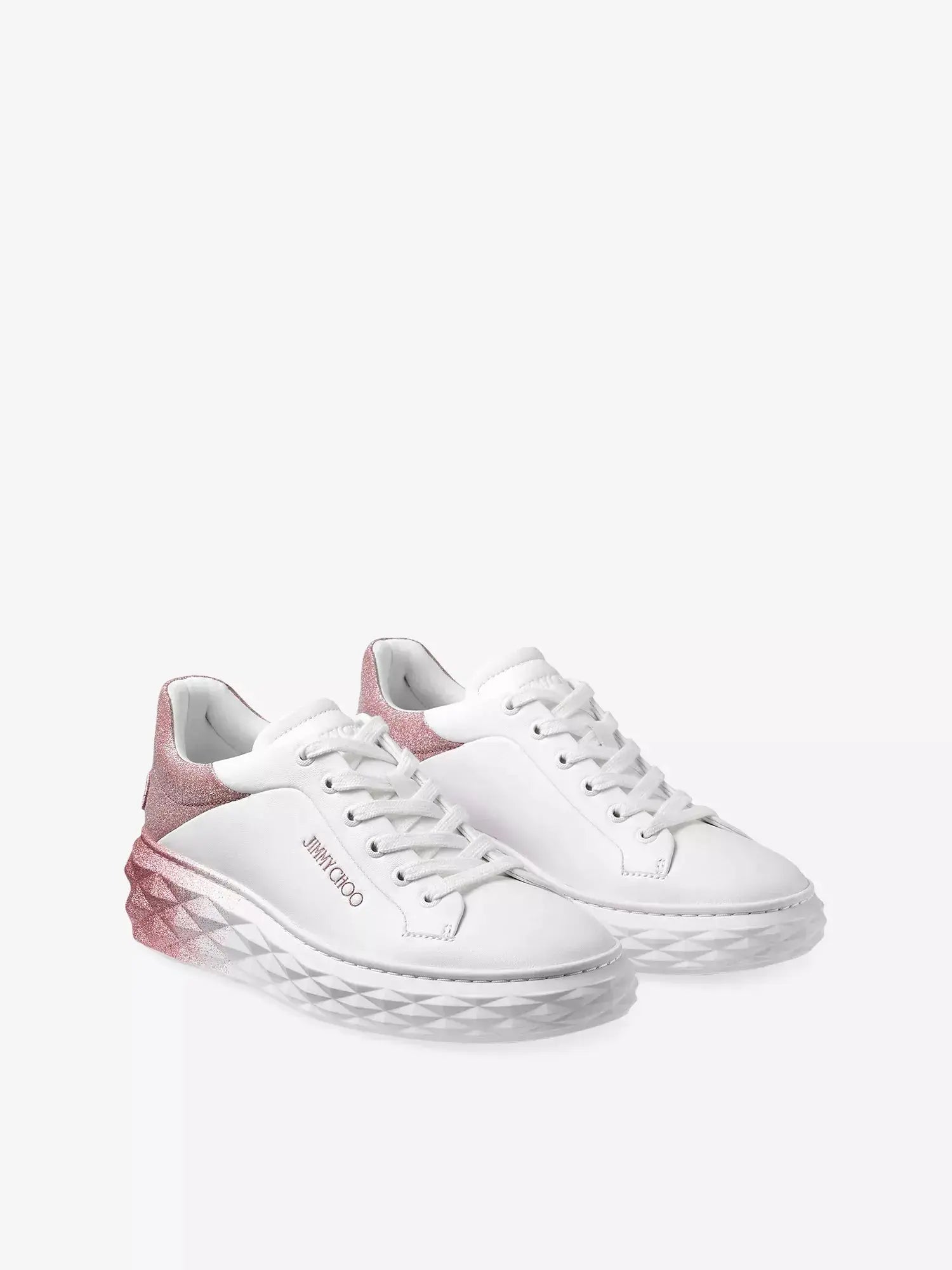 Women's Diamond Maxi F II Leather Trainers Jimmy Choo