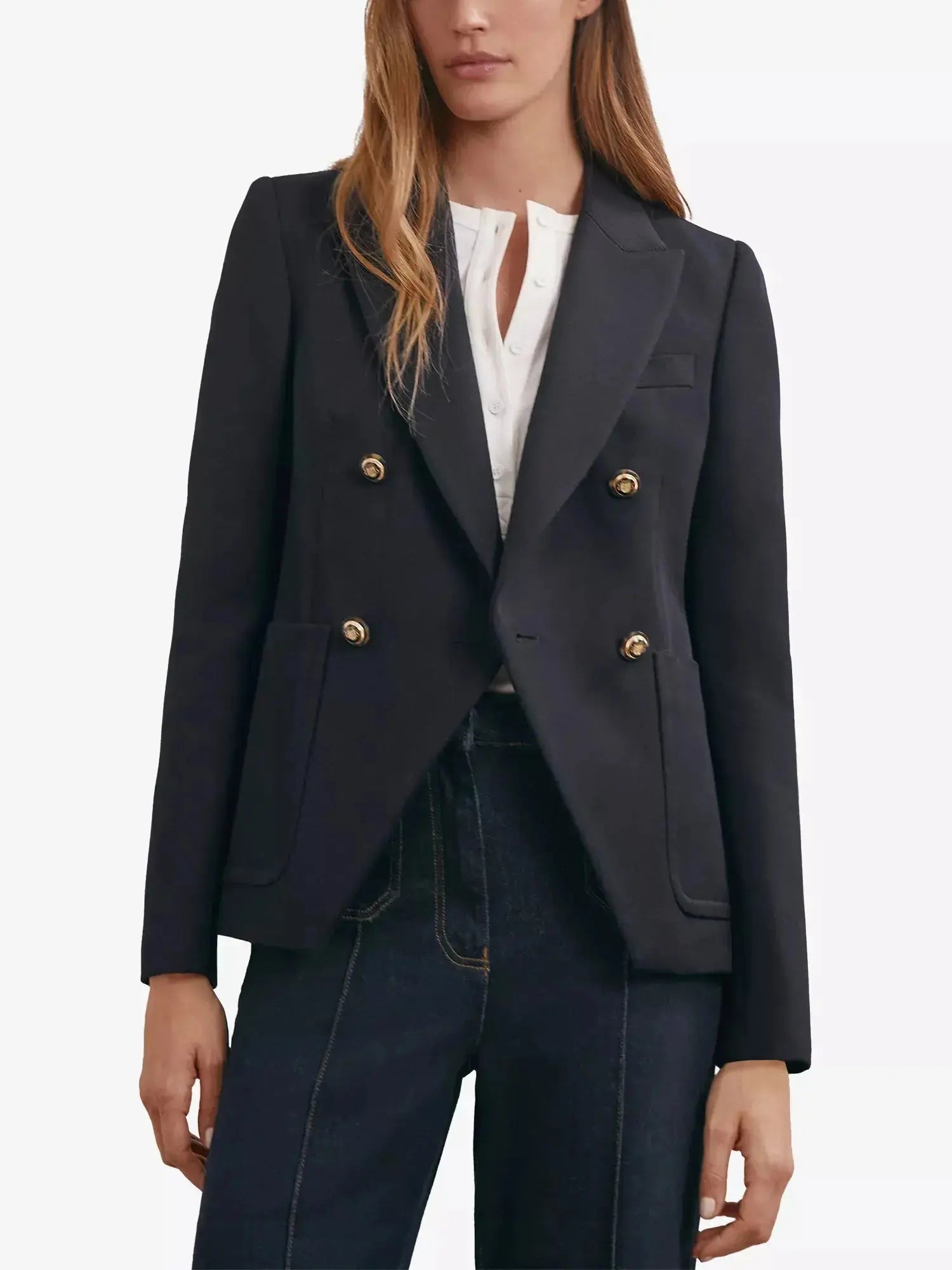 Women's Gigi Double-Breasted Wool-Blend Blazer Reiss
