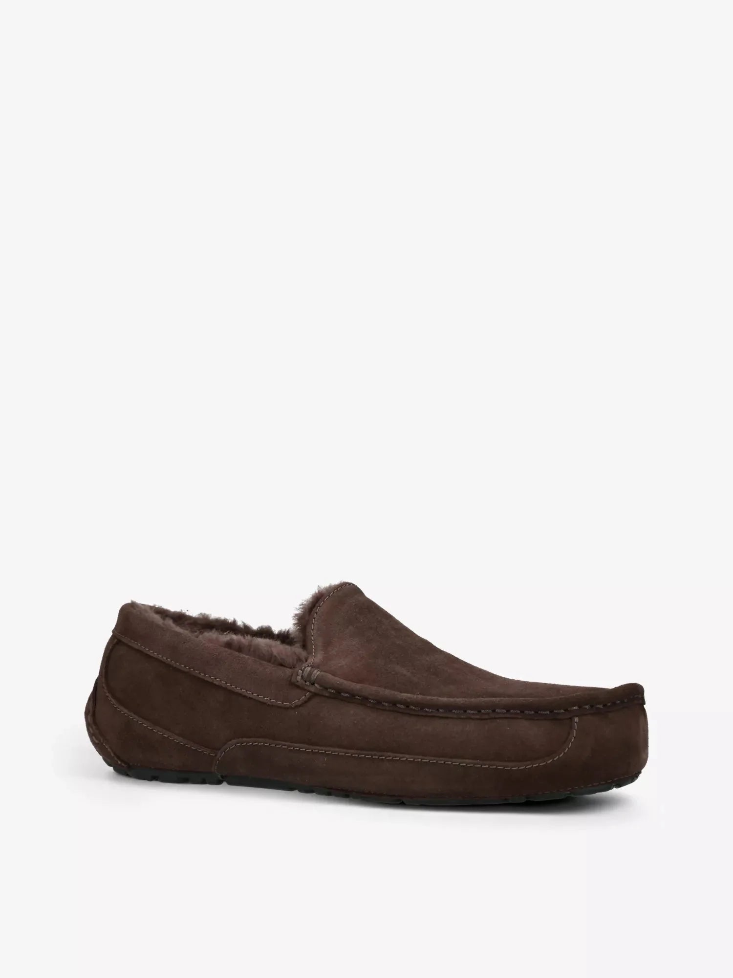 Men's Ascot logo-embroidered suede and shearling slippers UGG