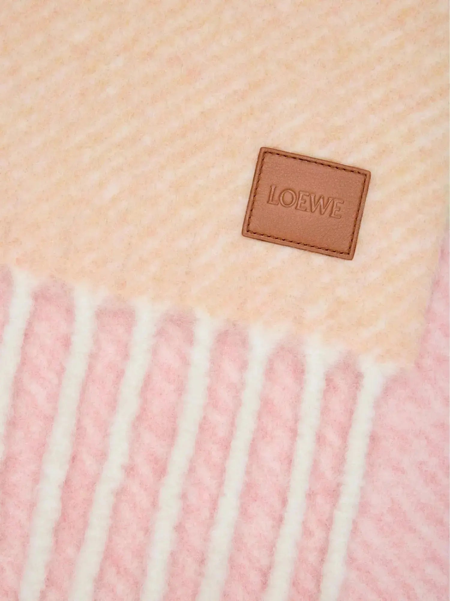 Women's Striped Branded Wool-Blend Scarf Loewe