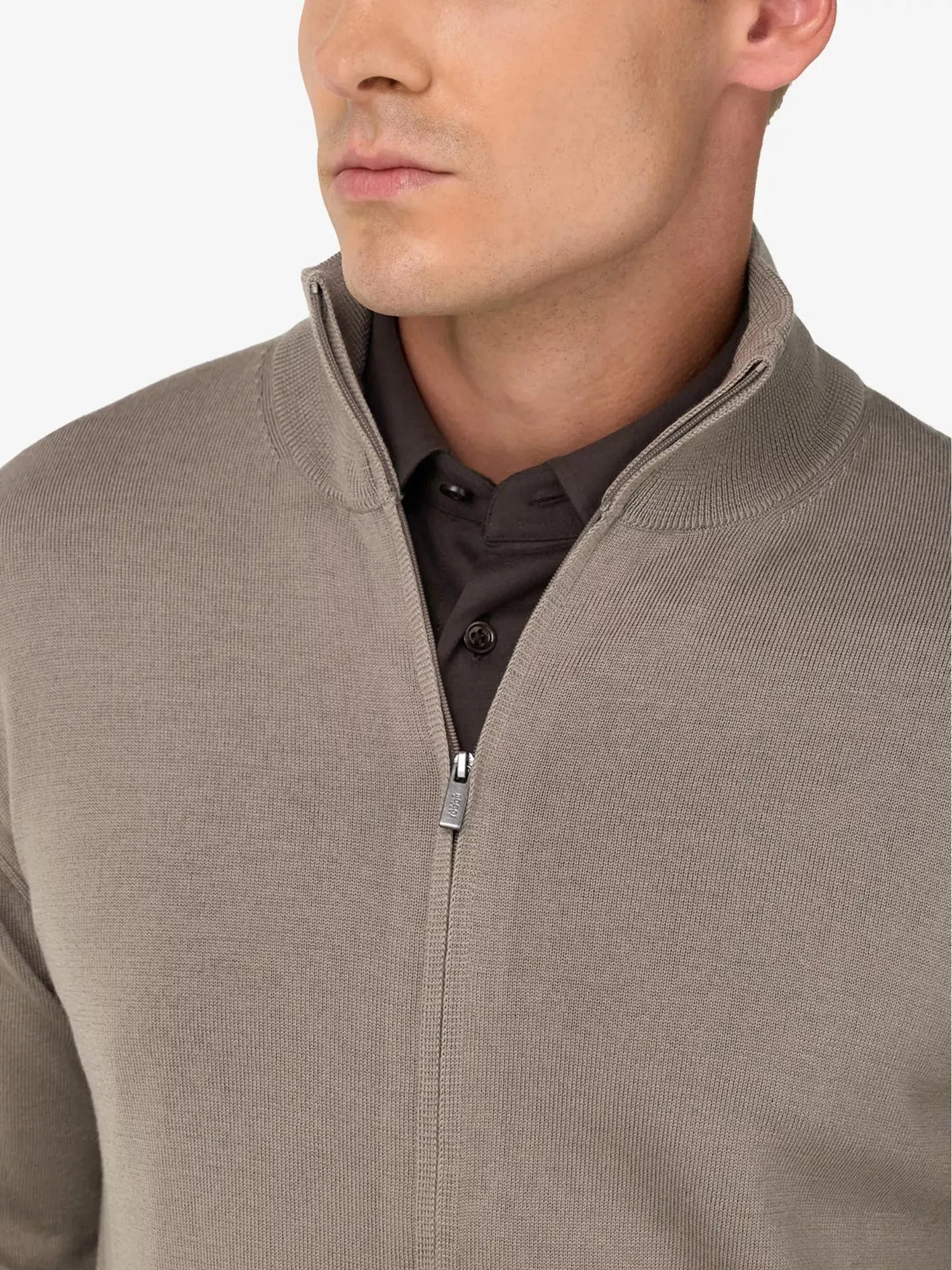Men's Zip-Up Merino-Wool Jumper Boggi Milano