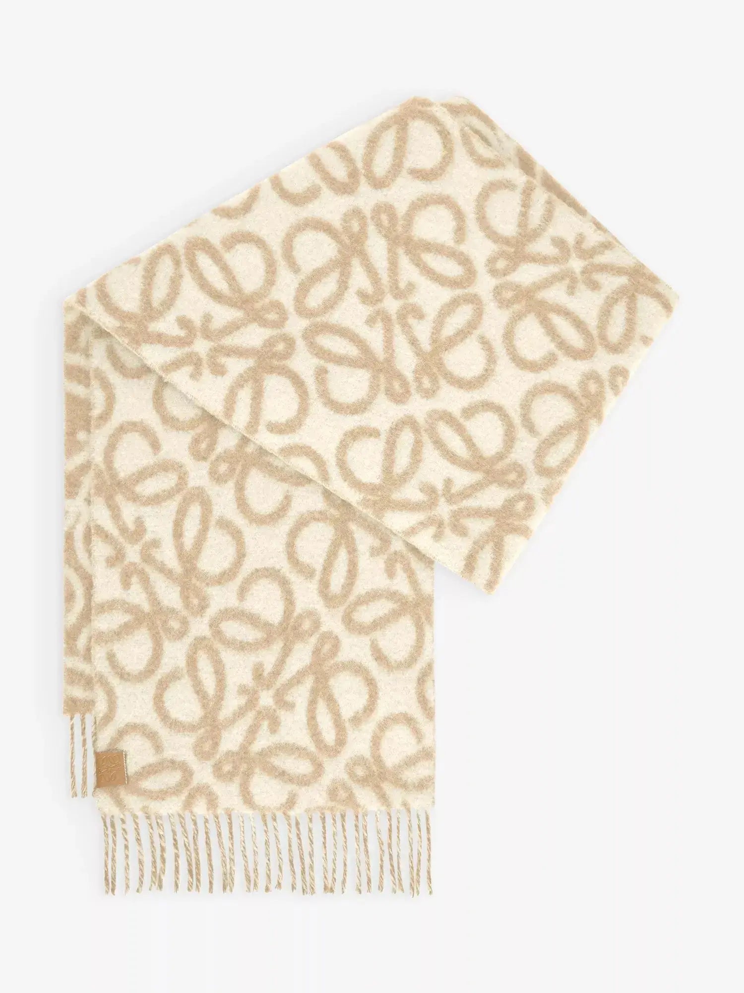 Women's Anagram-patch wool and alpaca-blend scarf Loewe