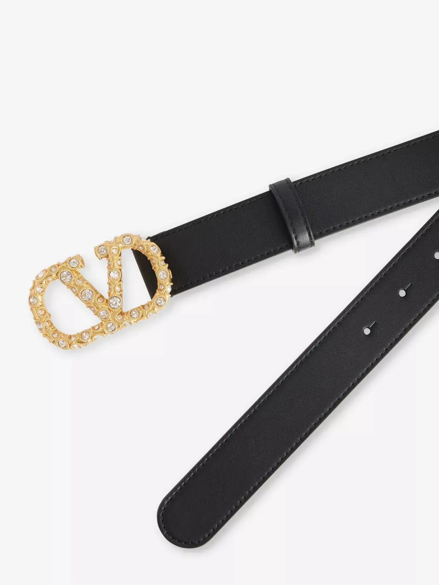 Women's VLogo Signature crystal-embellished leather belt Valentino Garavani