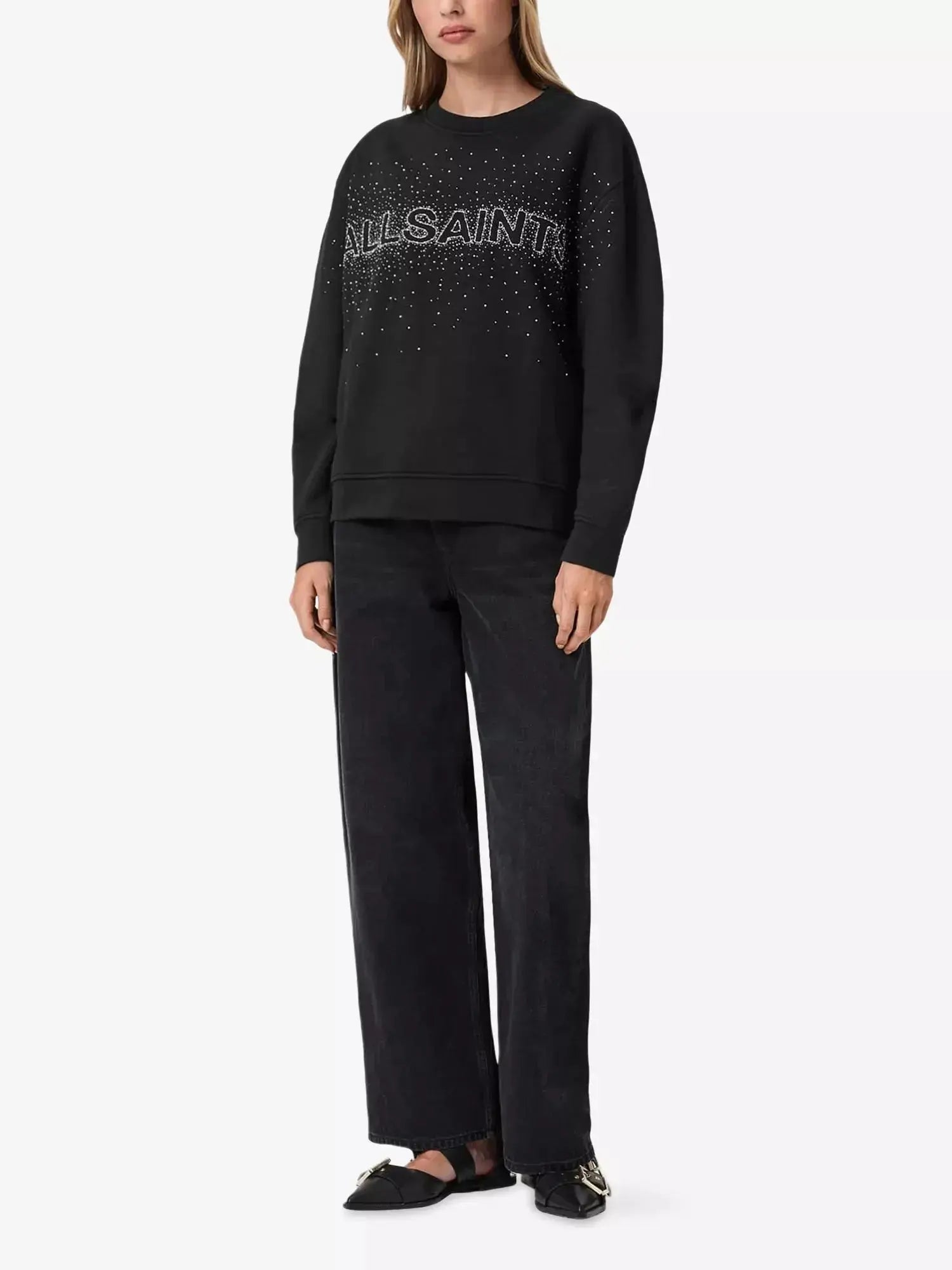 Women's Sprinkle Etta Logo-Print Relaxed-Fit Sweatshirt AllSaints