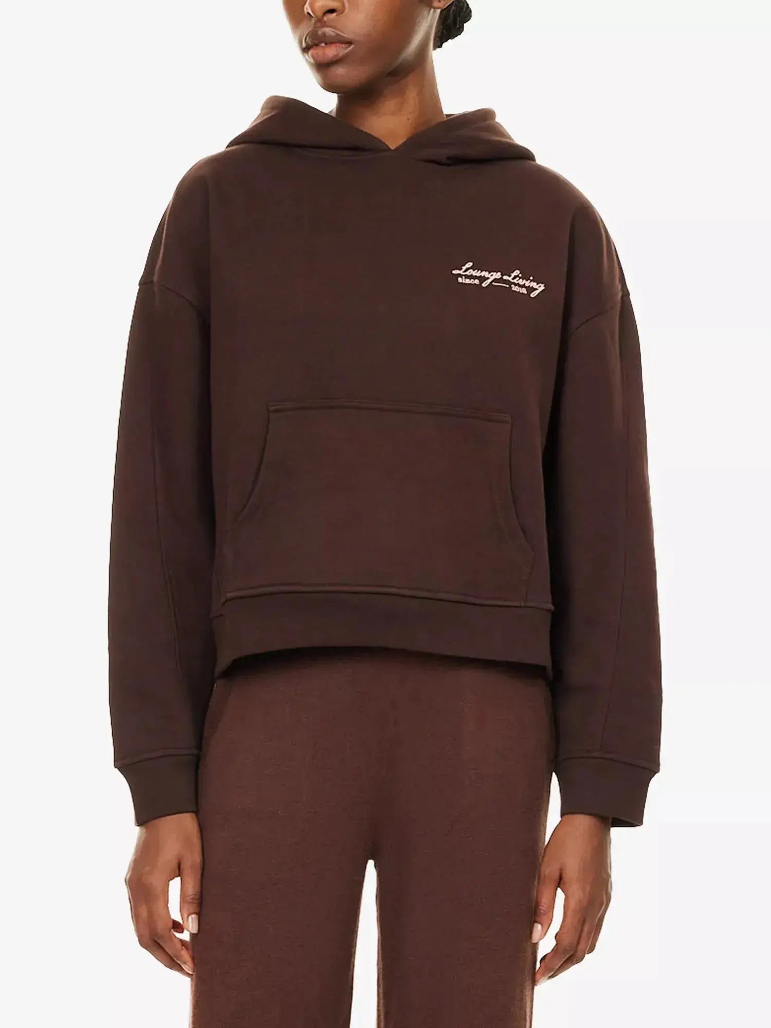 Women's Logo-Embroidery Cotton-Jersey Hoody Lounge Underwear