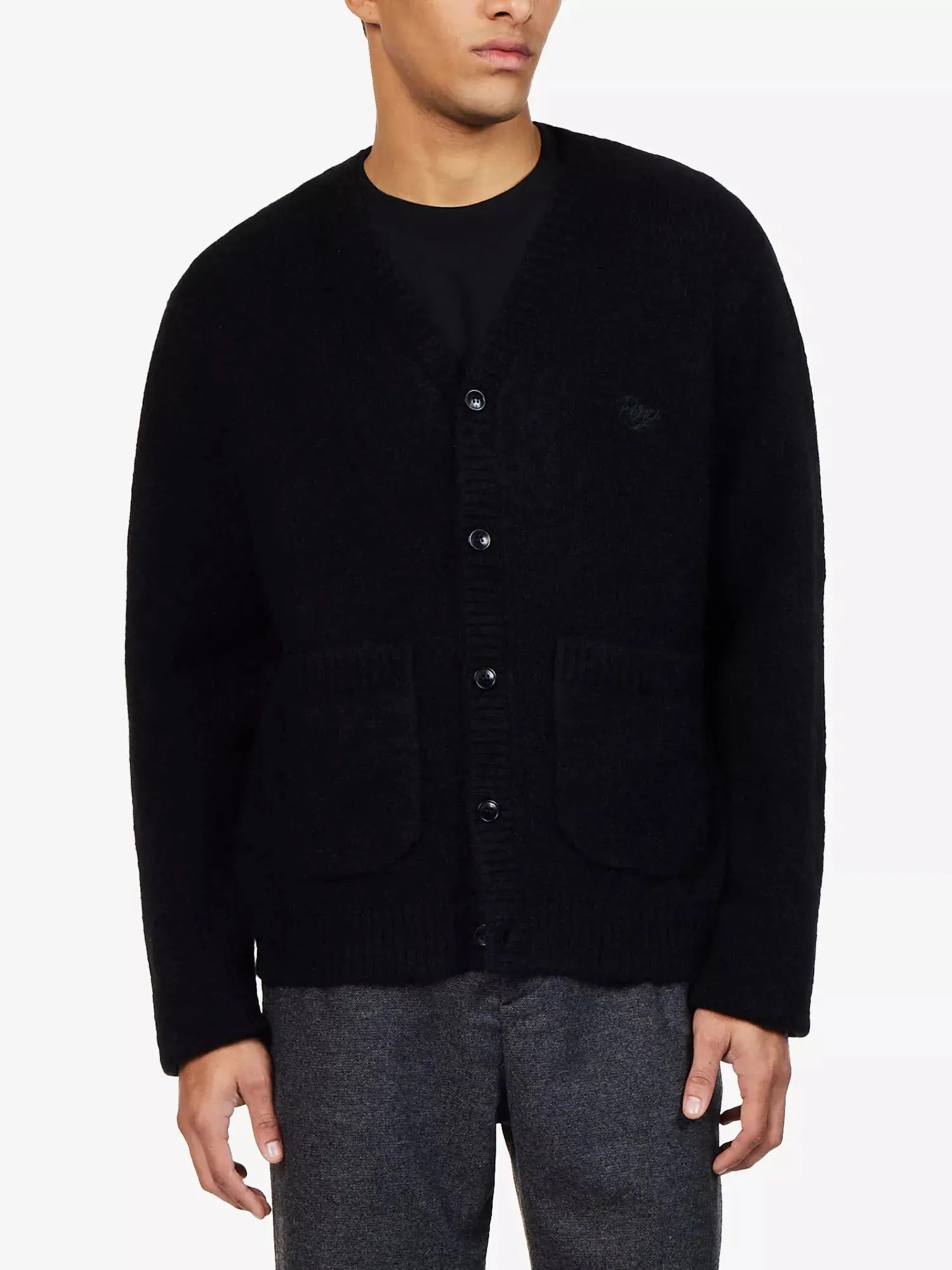 Men's White Glove Mohair Wool Blend Cardigan Percival