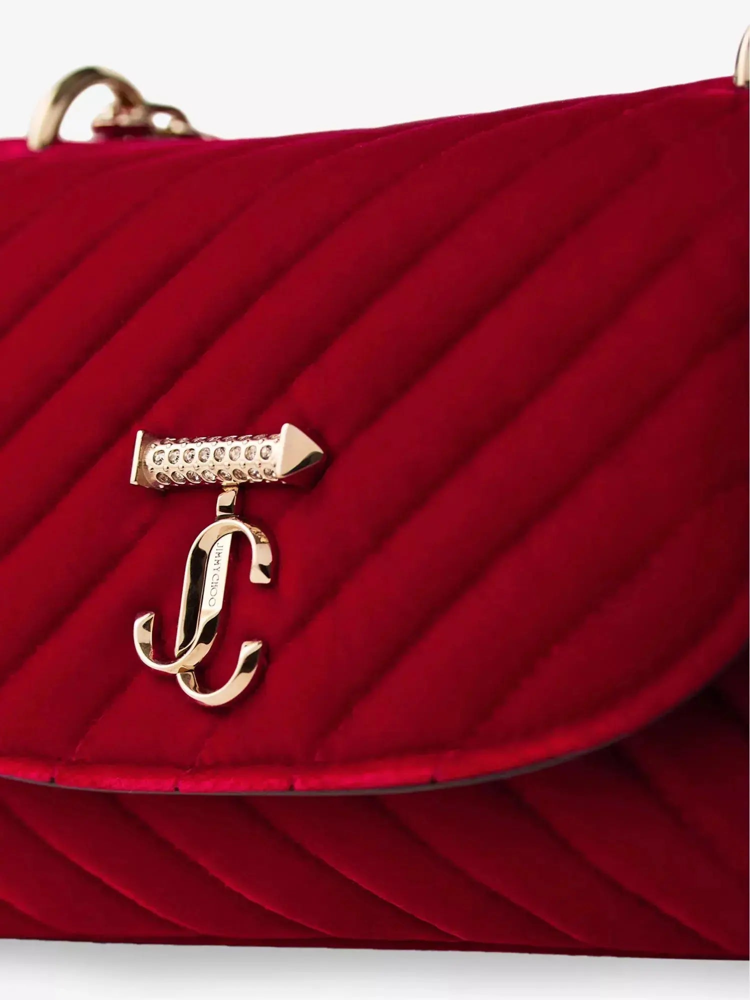 Women's Curve Quilted Velvet Small Crossbody Bag Jimmy Choo