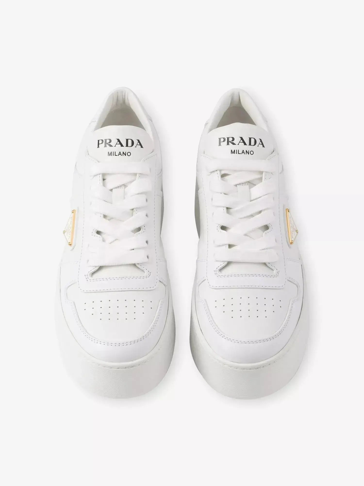 Women's Downtown Bold Leather Trainers Prada