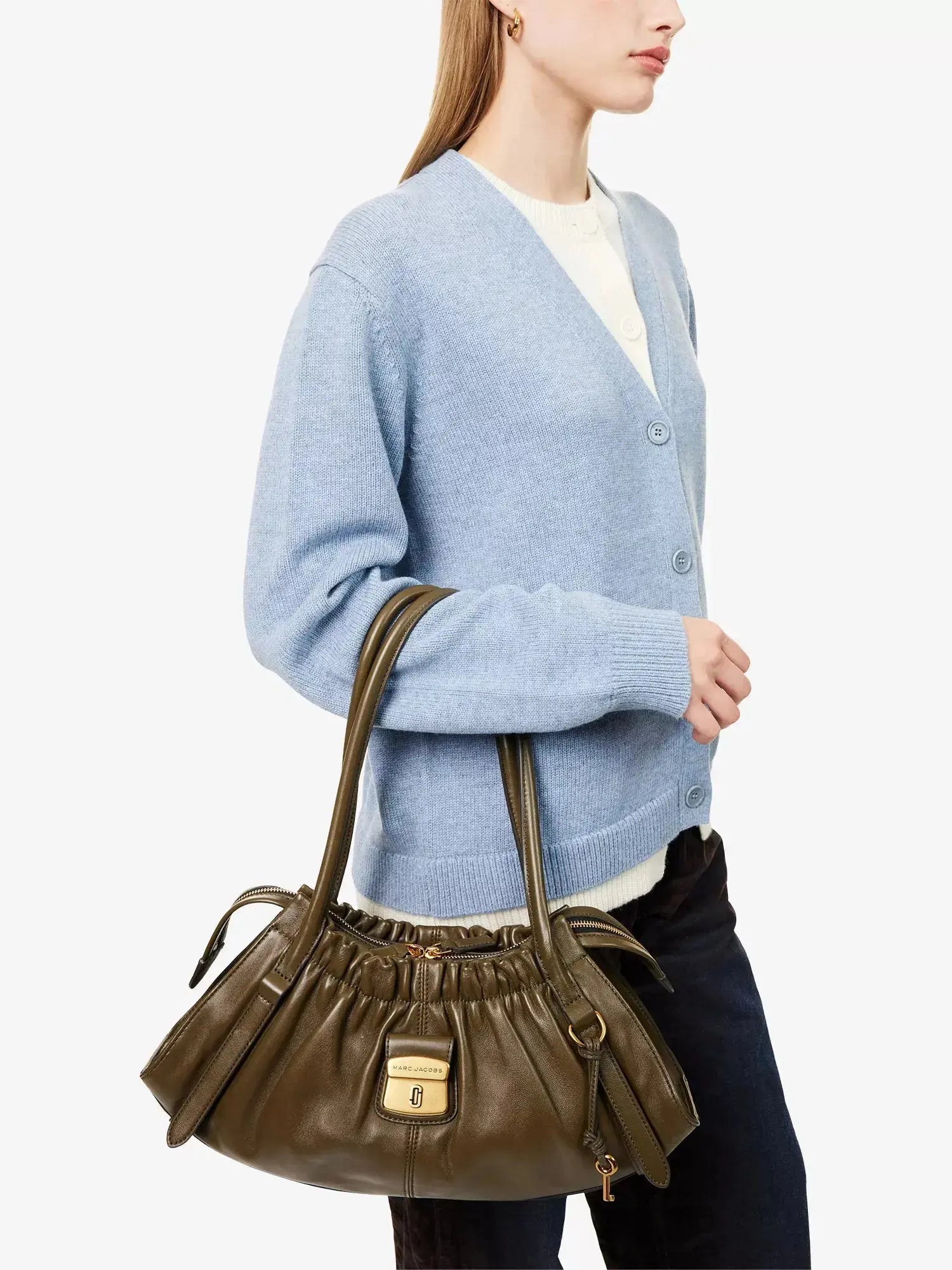 Women's Cristina Logo-Plaque Leather Satchel Bag Marc Jacobs