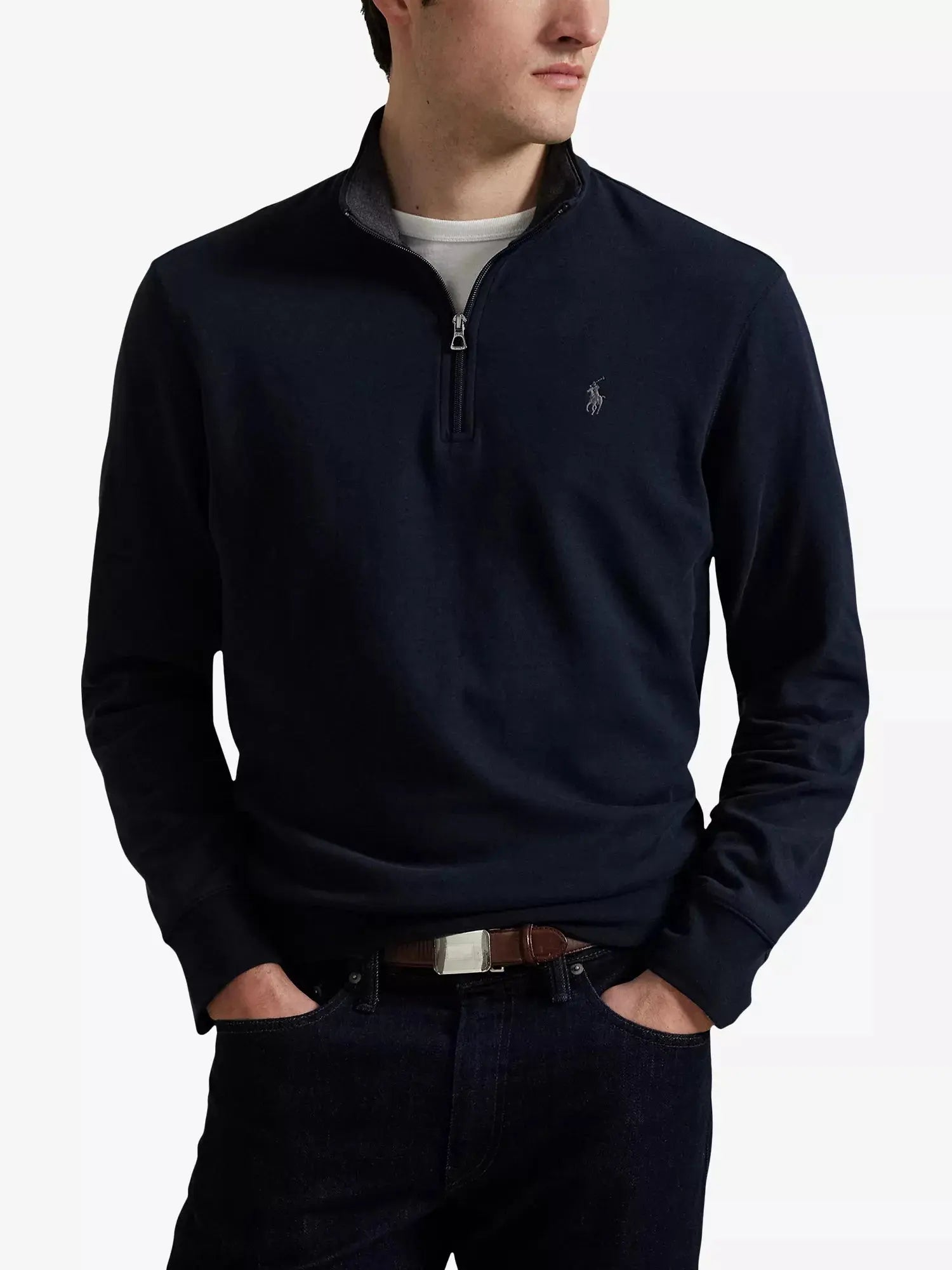 Men's Brand-Embroidered Half-Zip Cotton-Blend Sweatshirt Polo Ralph Lauren