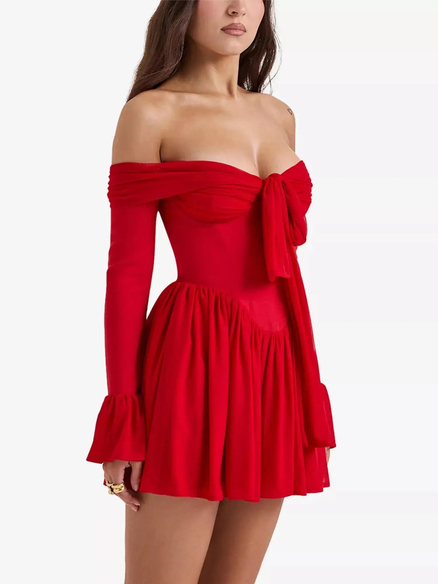 Women's Alana off-the-shoulder stretch-woven mini dress House of CB