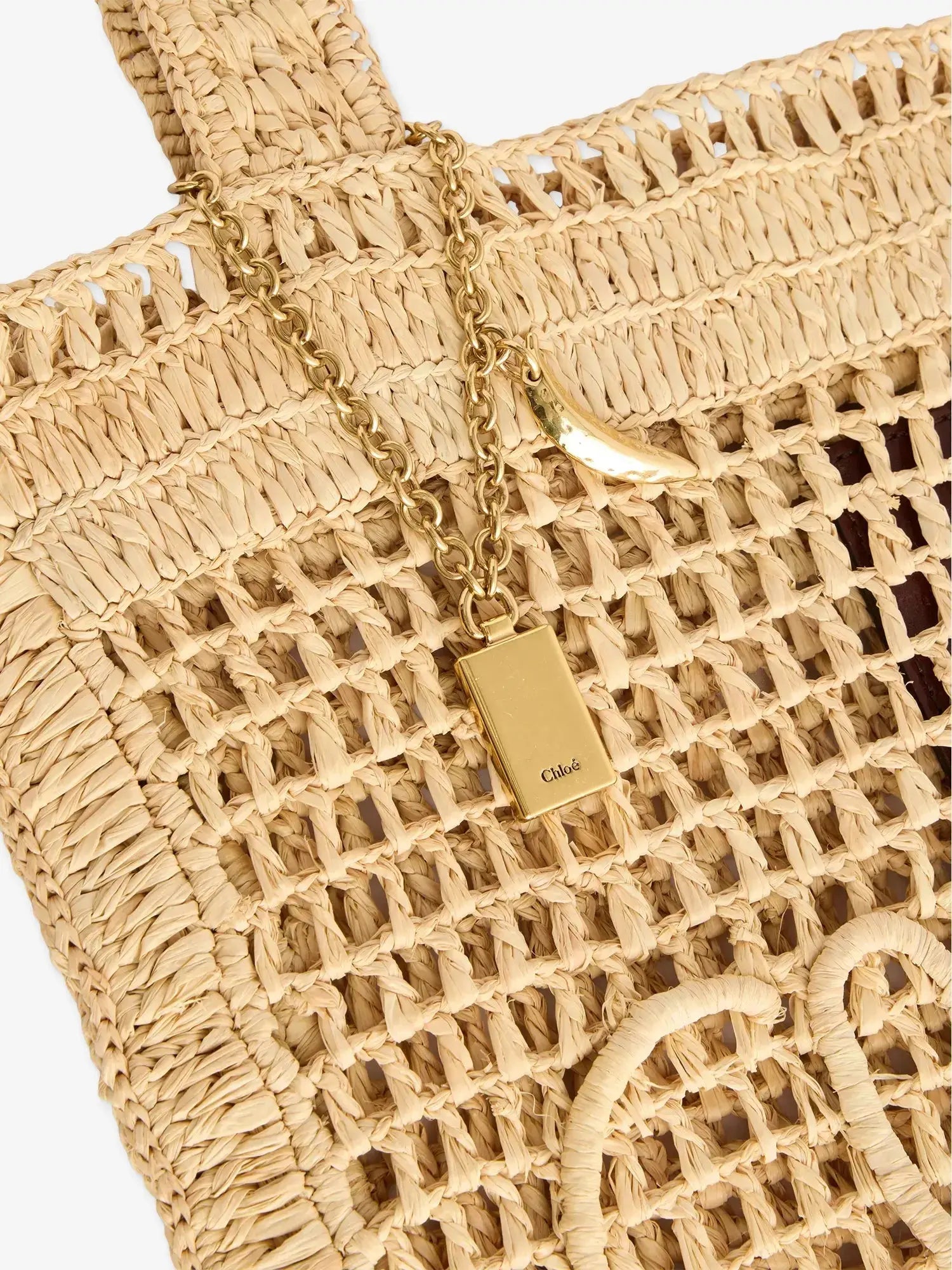 Women's Summer Banana Small Raffia Tote Bag Chloé