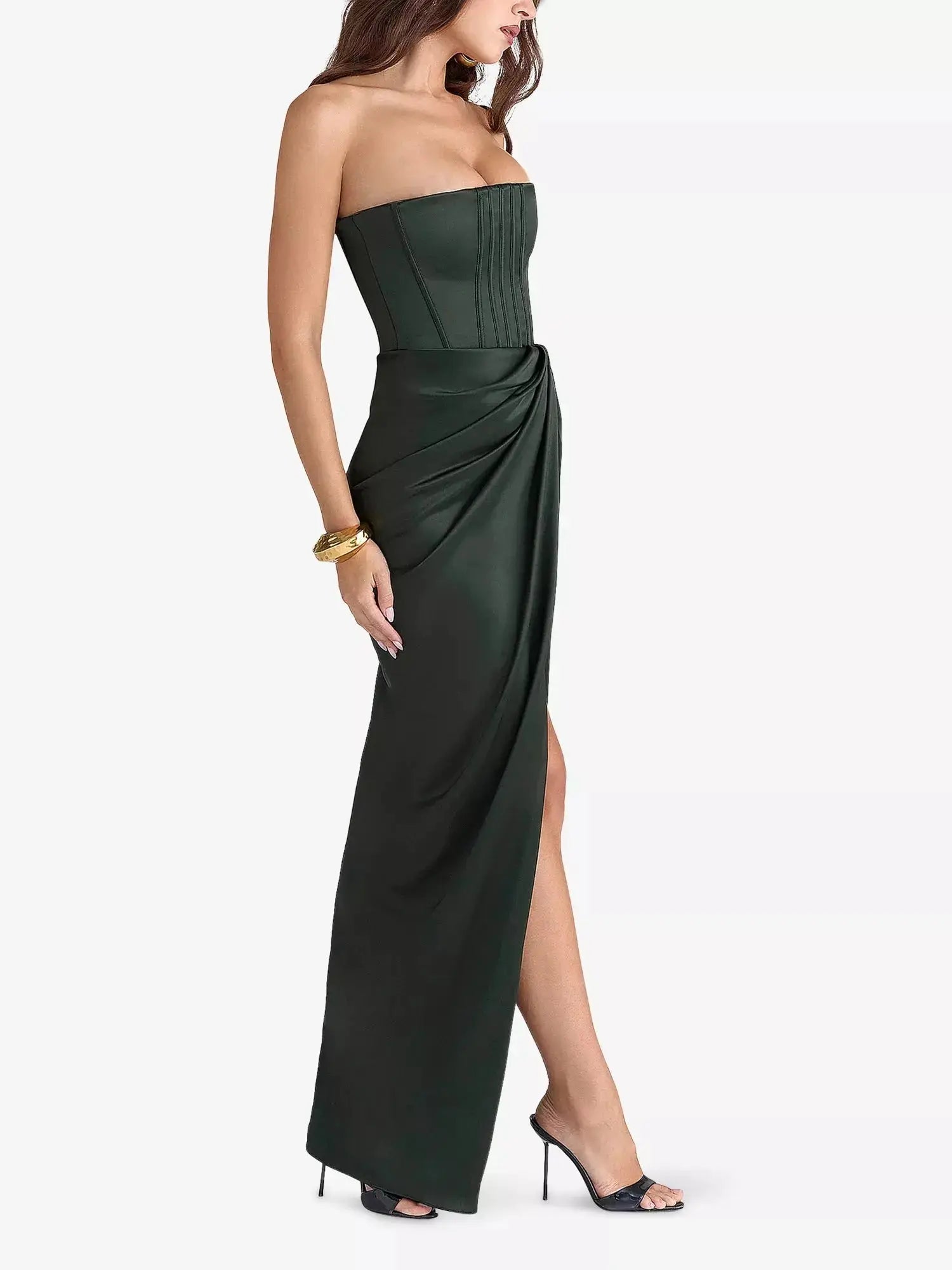 Women's Carelle Strapless Satin Maxi Dress House of CB