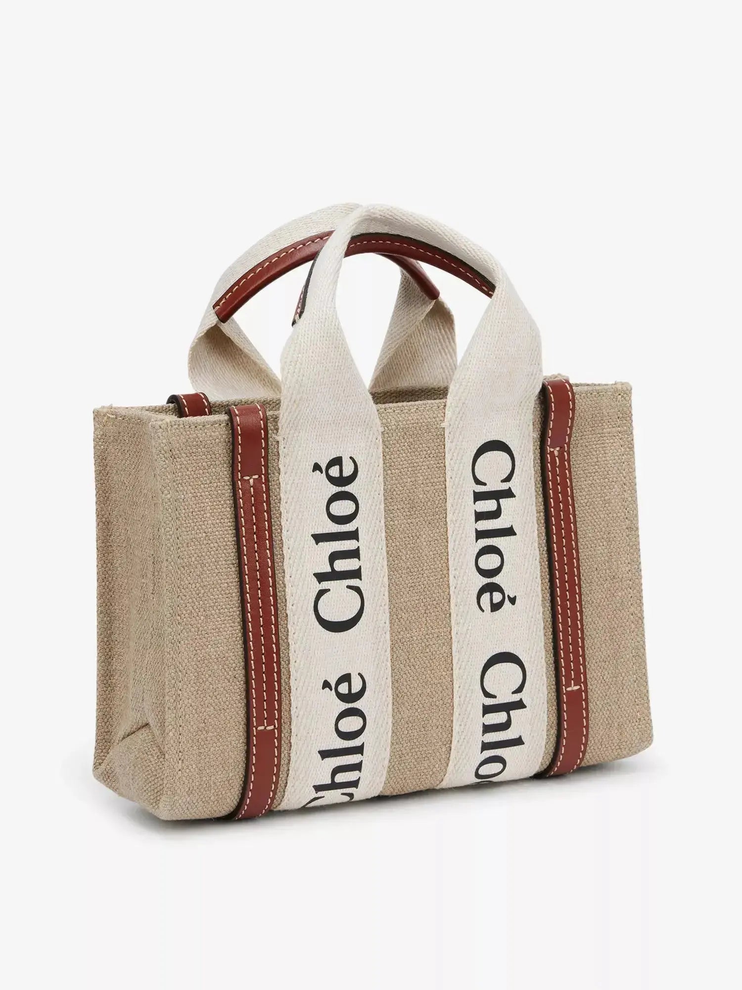 Women's Woody mini cotton-canvas tote bag Chloé