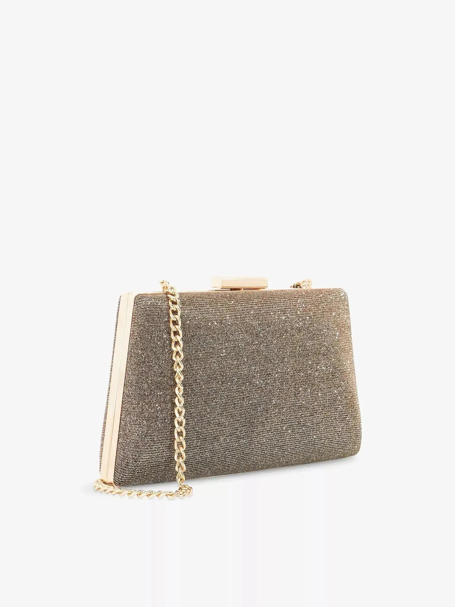 Bellaria Chain-Strap Woven Clutch Bag Dune