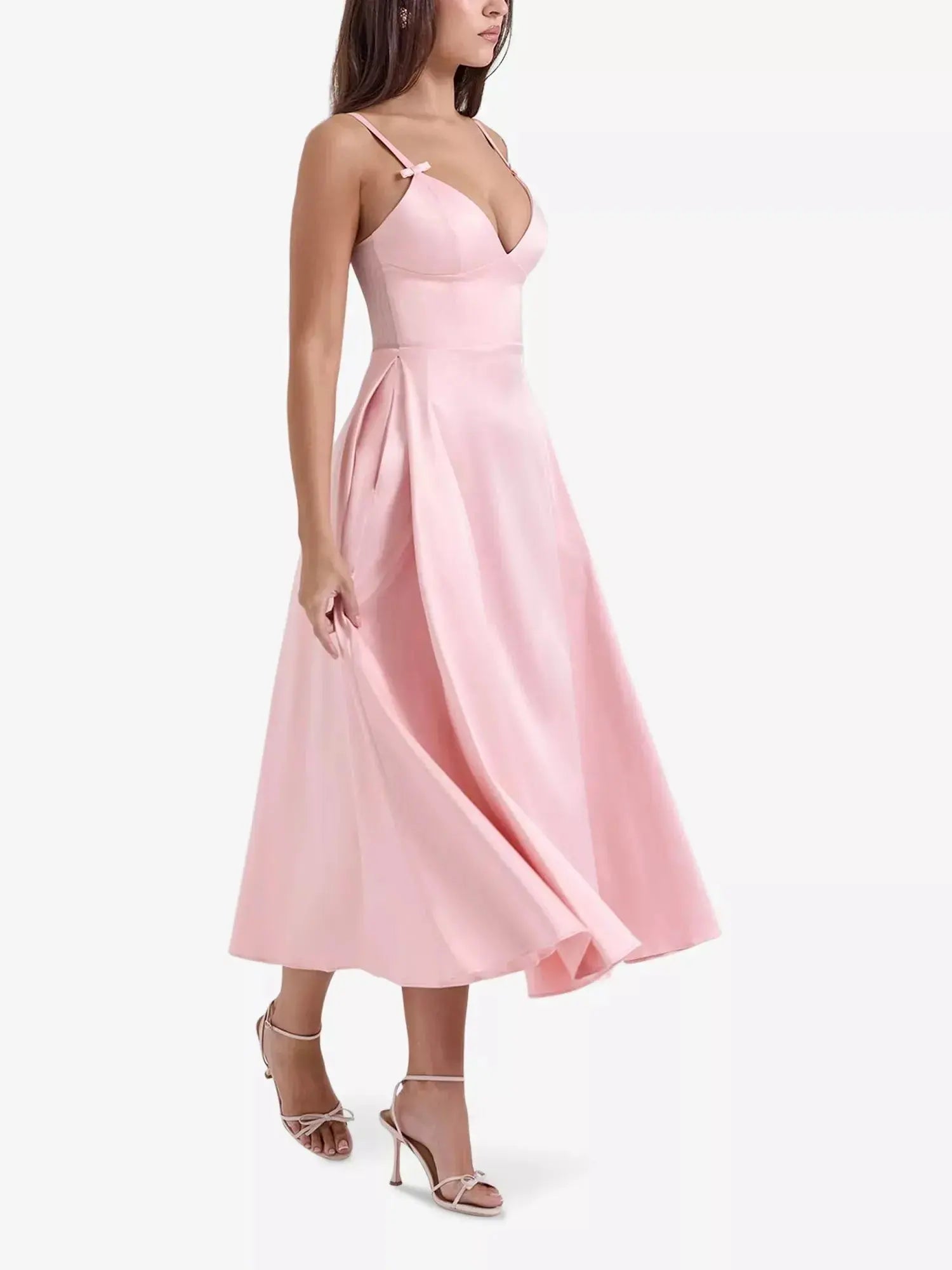 Women's Tiffany bow tie-embellished satin midi dress House of CB