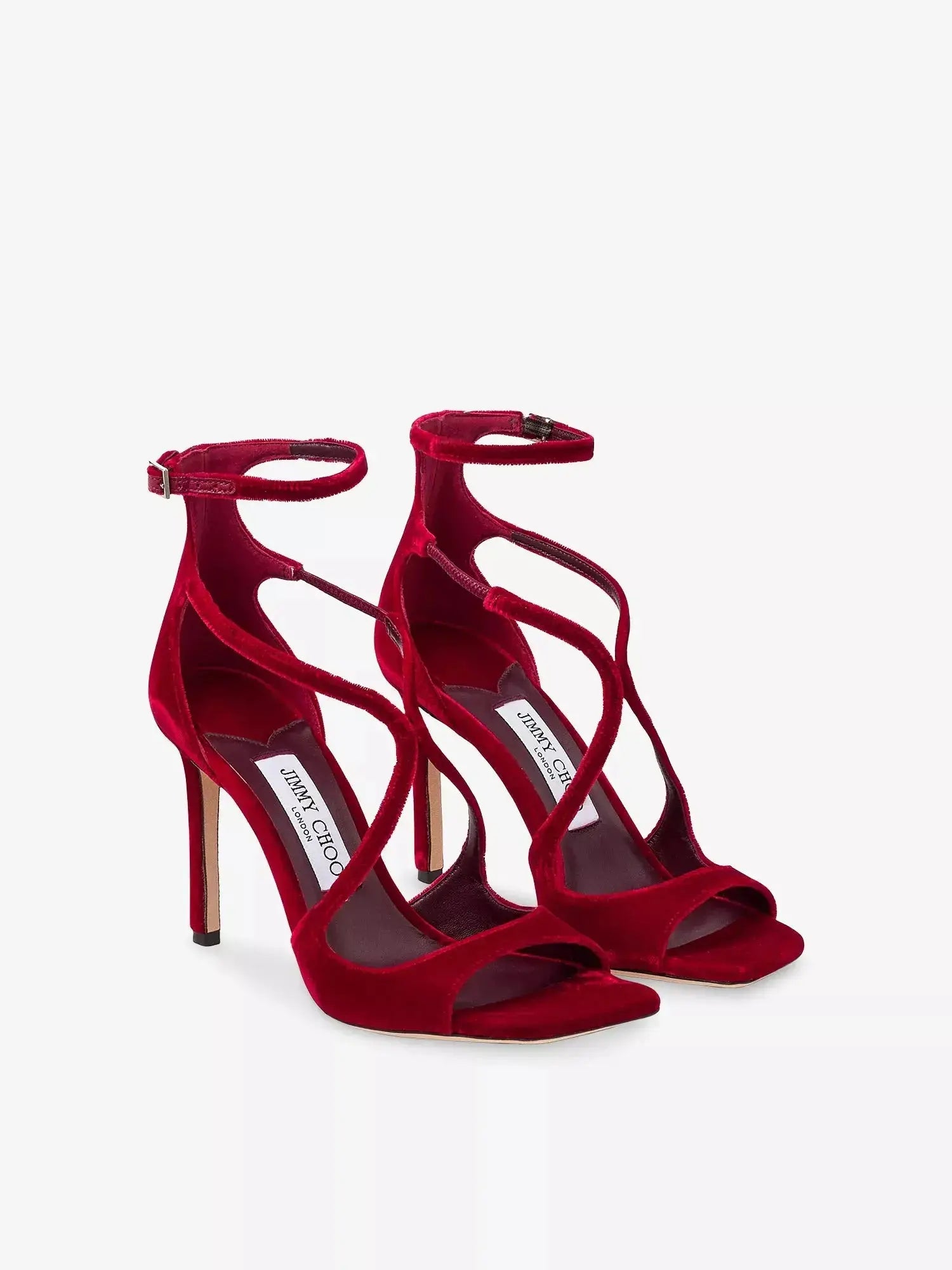 Women's Azia 95 Velvet Heeled Sandals Jimmy Choo