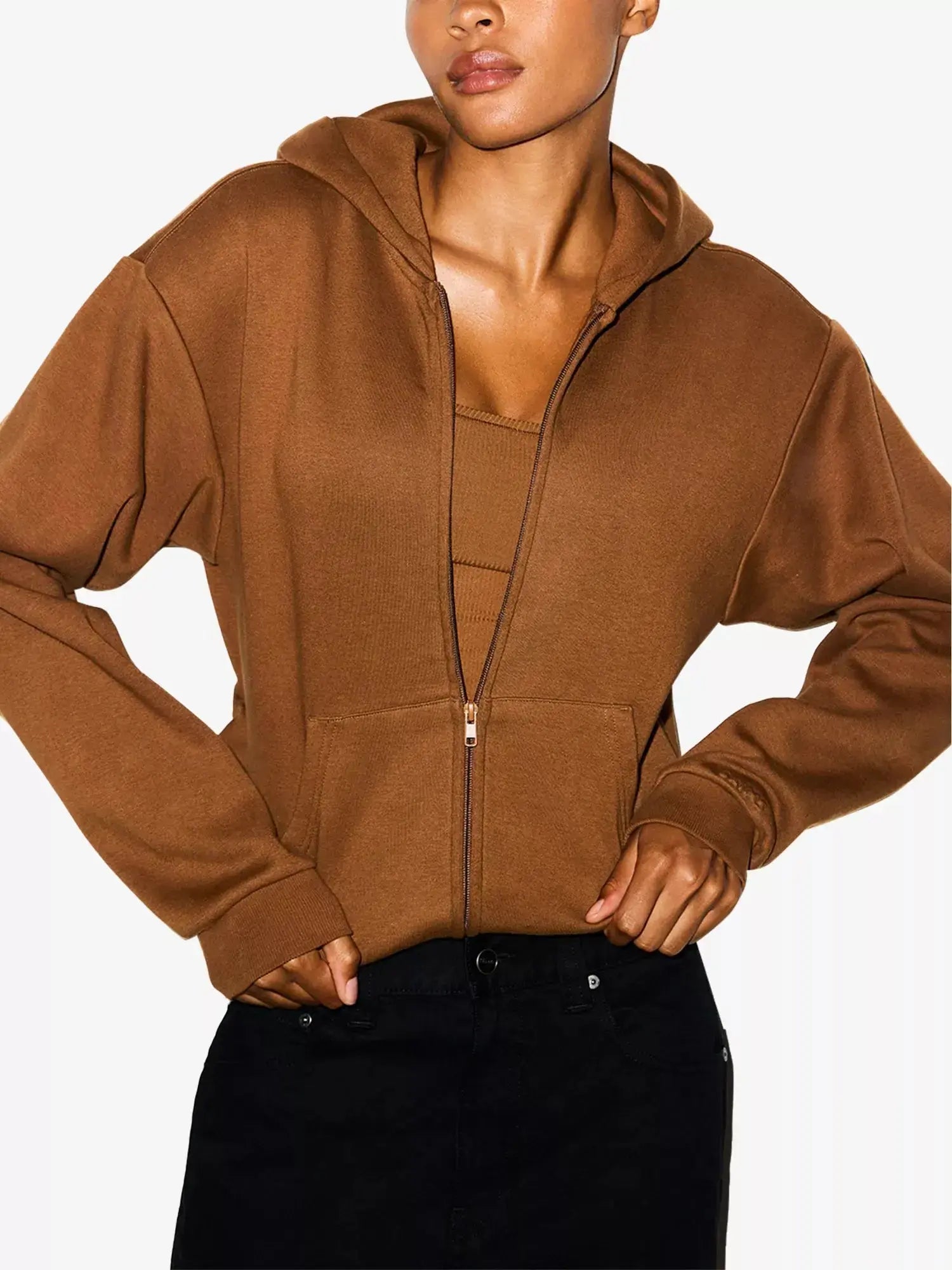 Women's Classic Zip-Up Cotton Fleece Hoody SKIMS