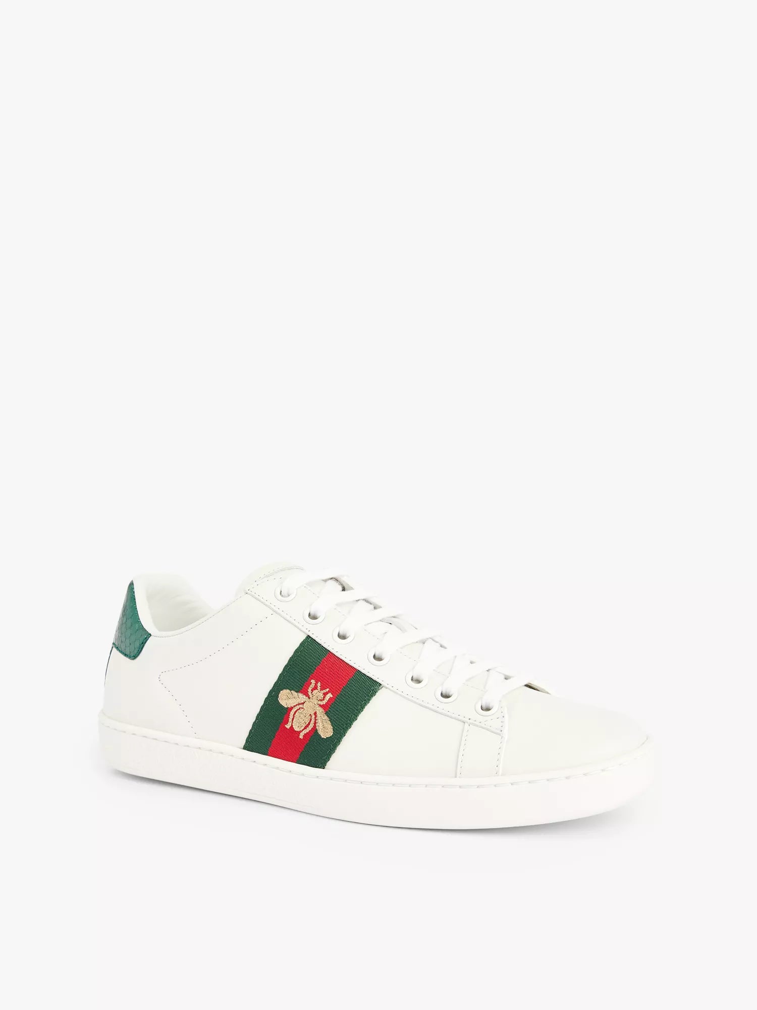 Women Ace bee-embroidered leather trainers Gucci