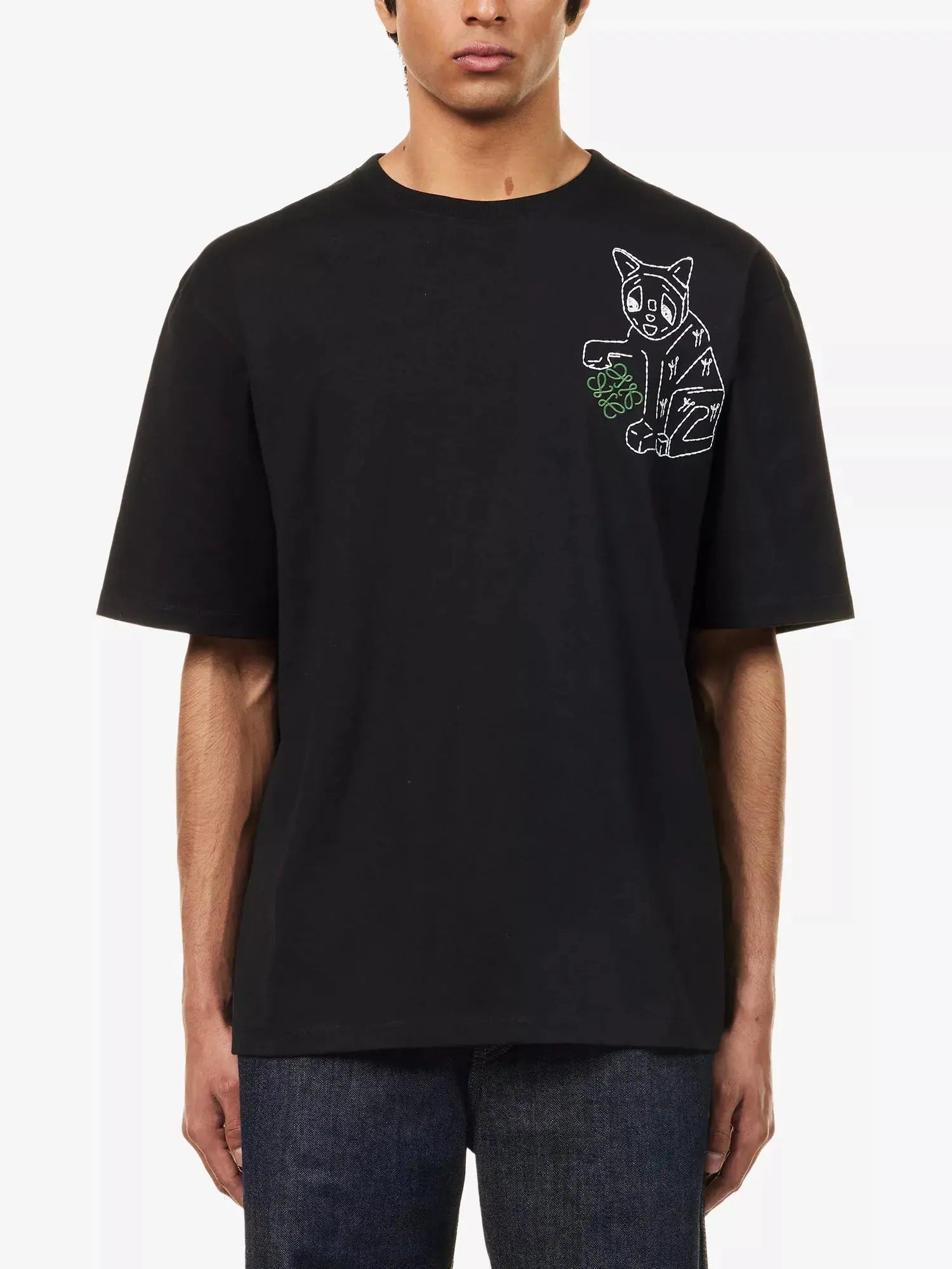 Men's Cat Loose-Fit Cotton-Jersey T-Shirt Loewe