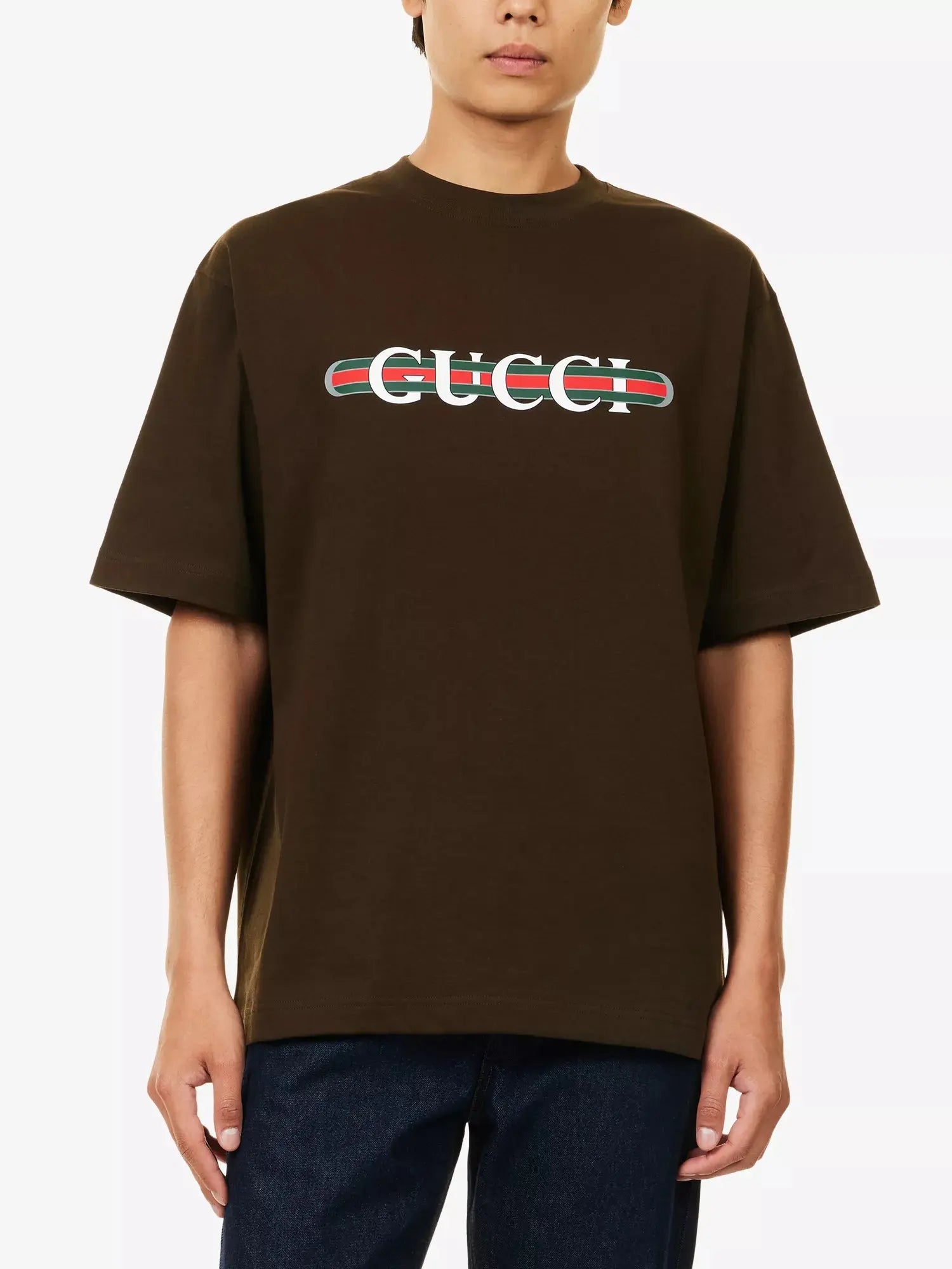 Men's Logo-Print Crewneck Cotton T-Shirt Gucci