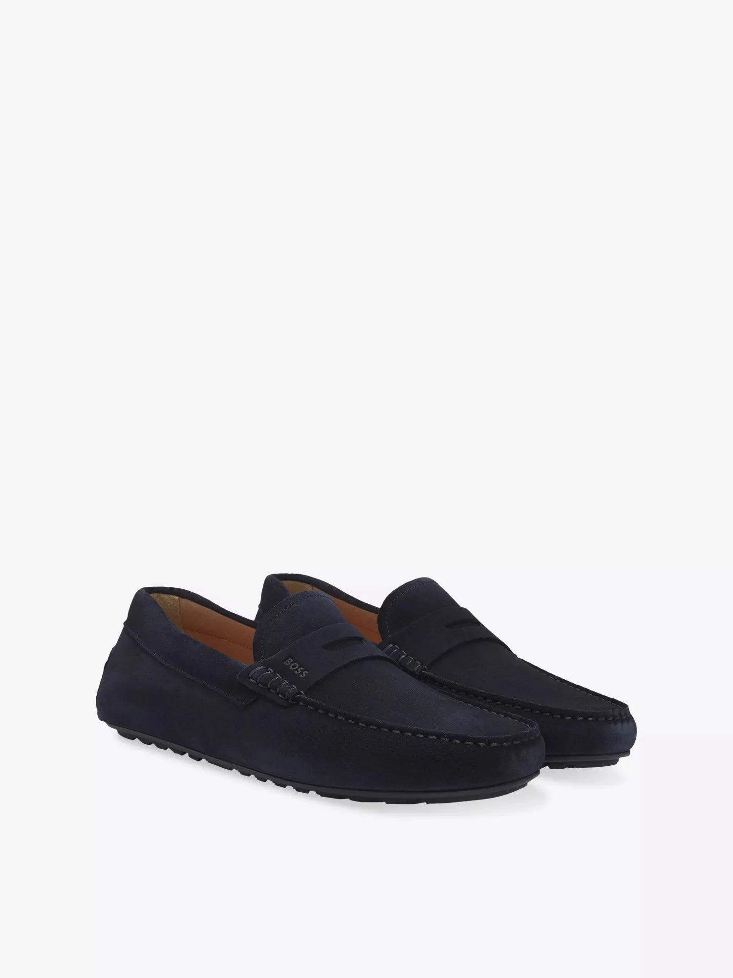 Men's Penny-Detail Suede Loafers Boss