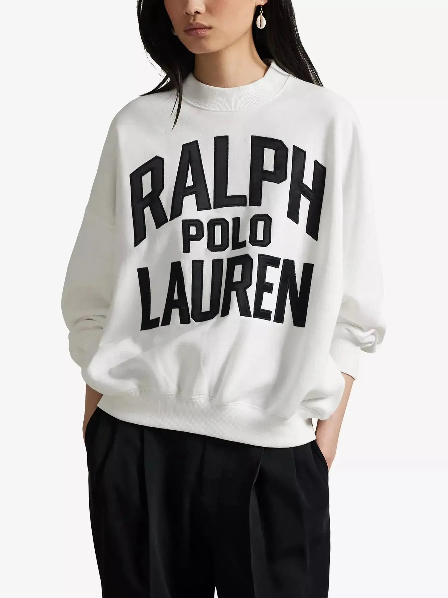 Women's Branded Relaxed-Fit Cotton-Blend Sweatshirt Polo Ralph Lauren