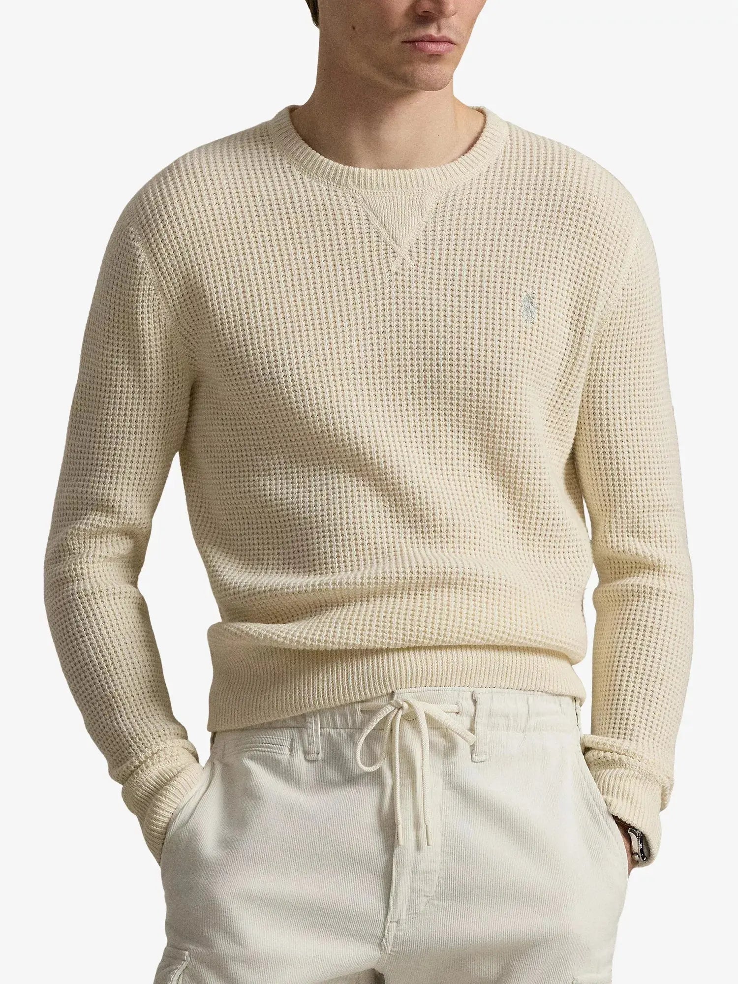 Men's Waffle Logo-Embroidered Cotton and Wool-Blend Jumper Polo Ralph Lauren