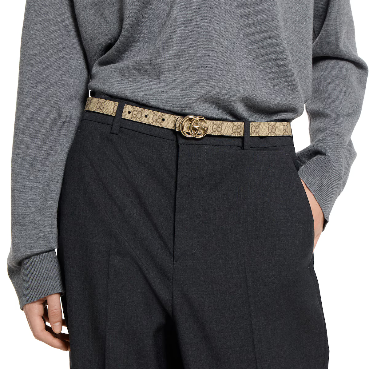 Women's Reversible GG Marmont thin belt 2cm width Gucci
