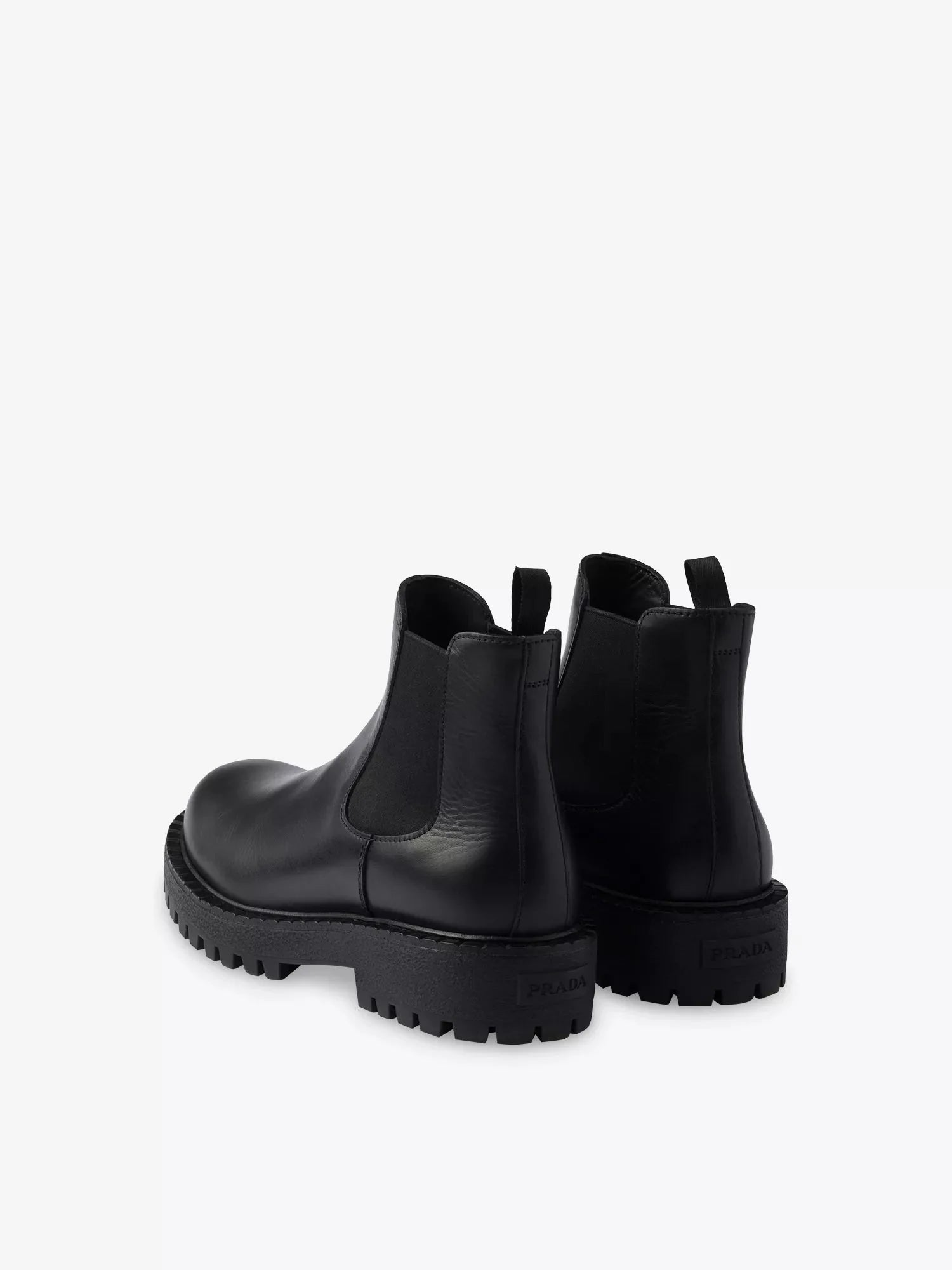 Men's Lug Tread Leather Chelsea Boots Prada