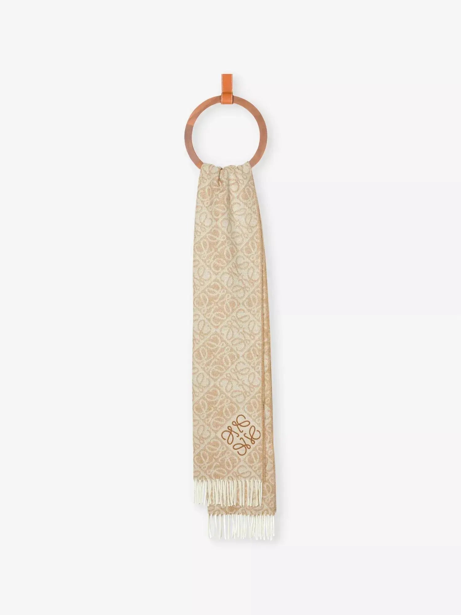 Women's Anagram-pattern wool and cashmere-blend scarf Loewe