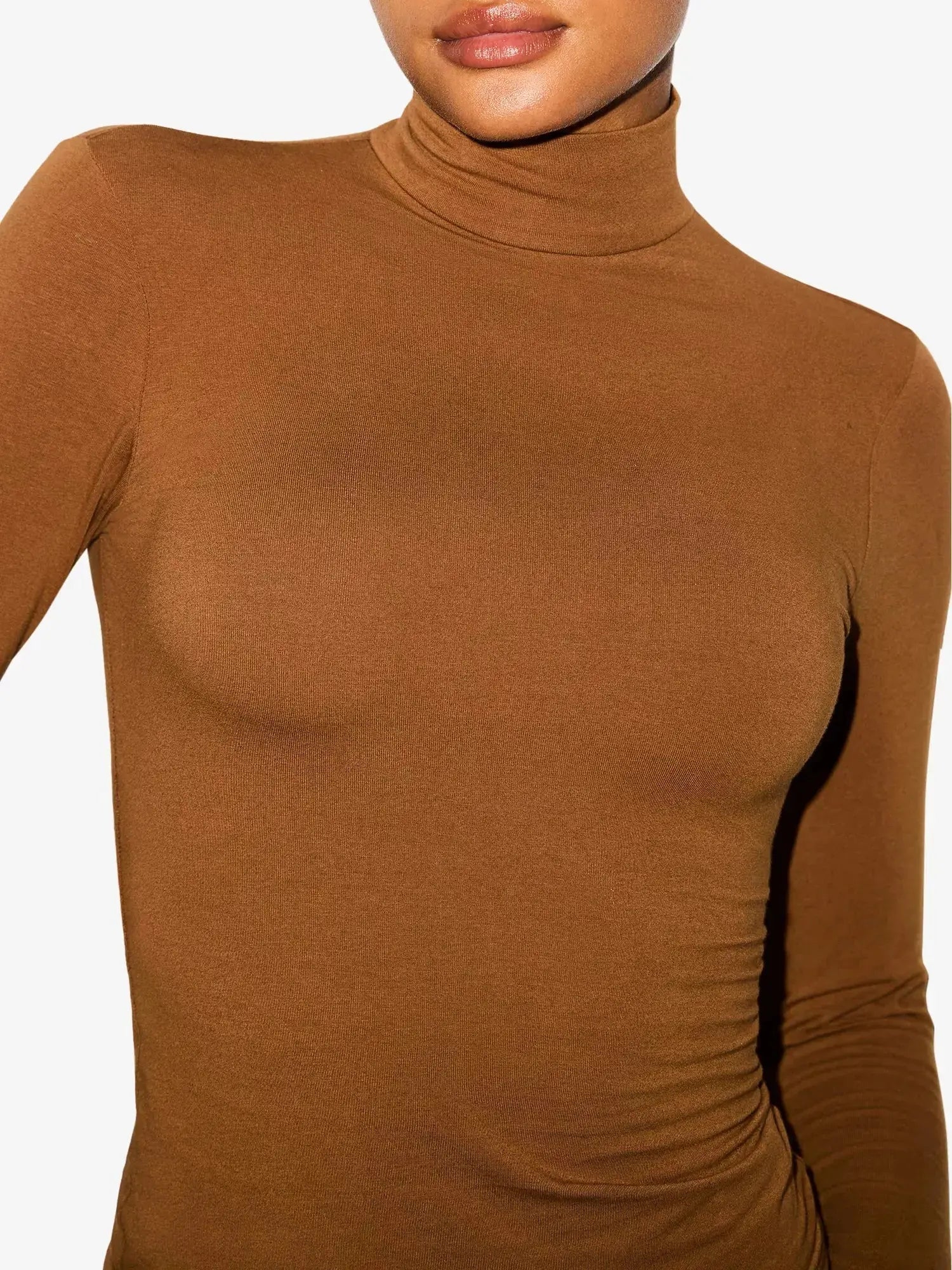 Women's Cotton Jersey Turtleneck Stretch-Cotton Top SKIMS