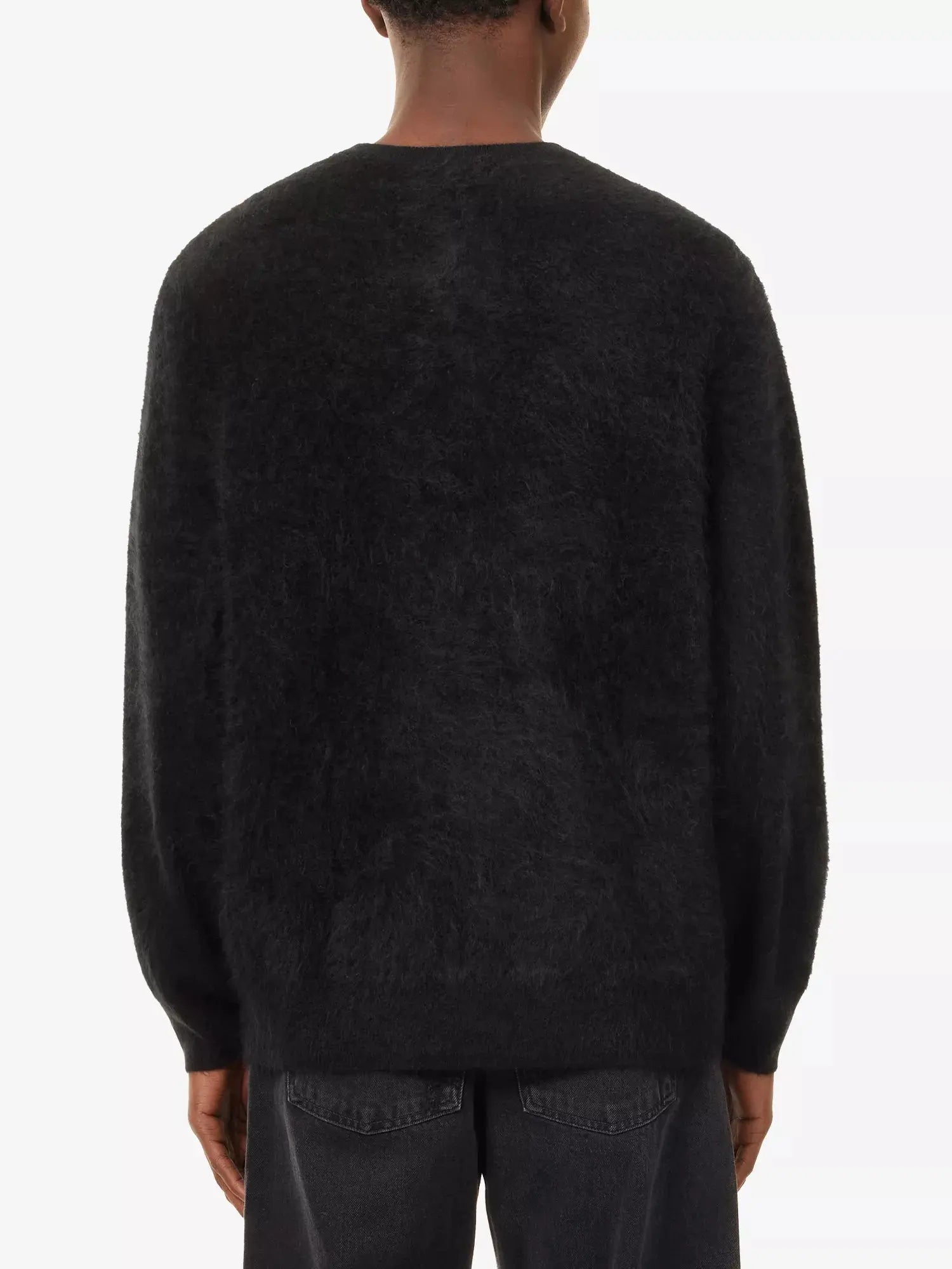 Men's Brushed-Knit Crewneck Cashmere Jumper Soft Goat