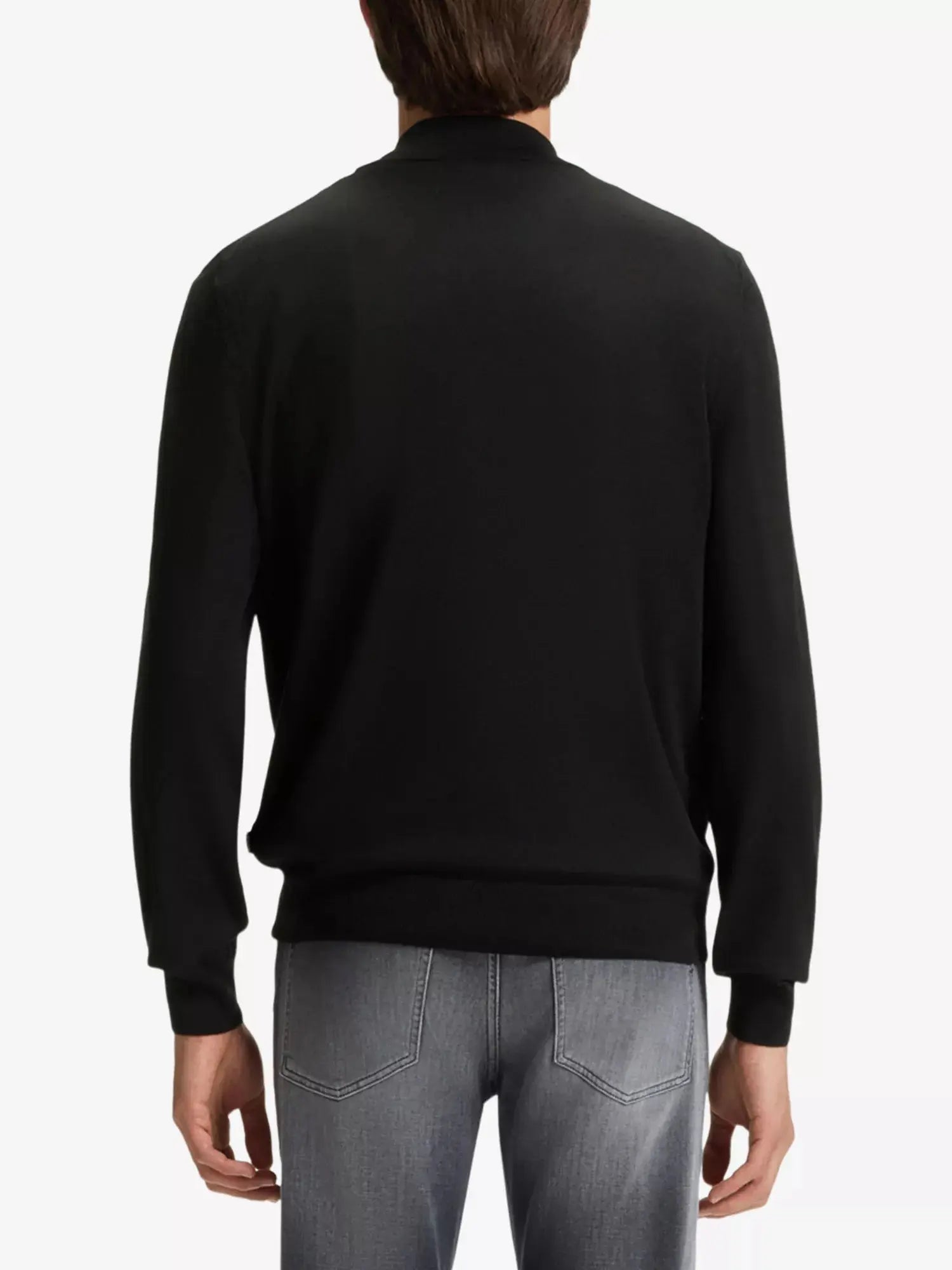 Men's Zip-neck regular-fit wool-knitted jumper Boss