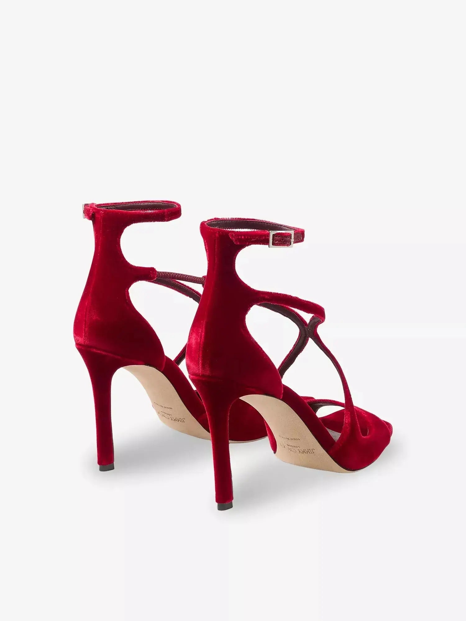 Women's Azia 95 Velvet Heeled Sandals Jimmy Choo