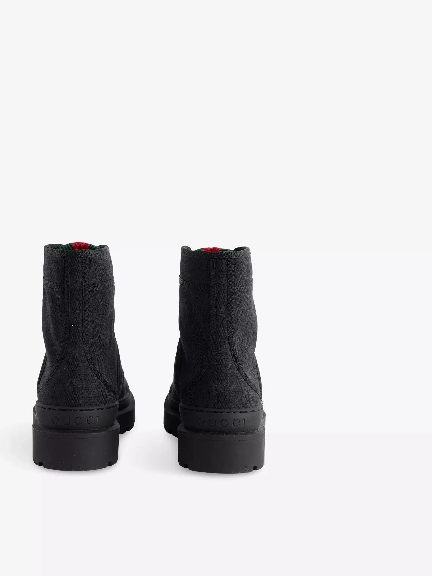 Men's Web monogram canvas boots Gucci