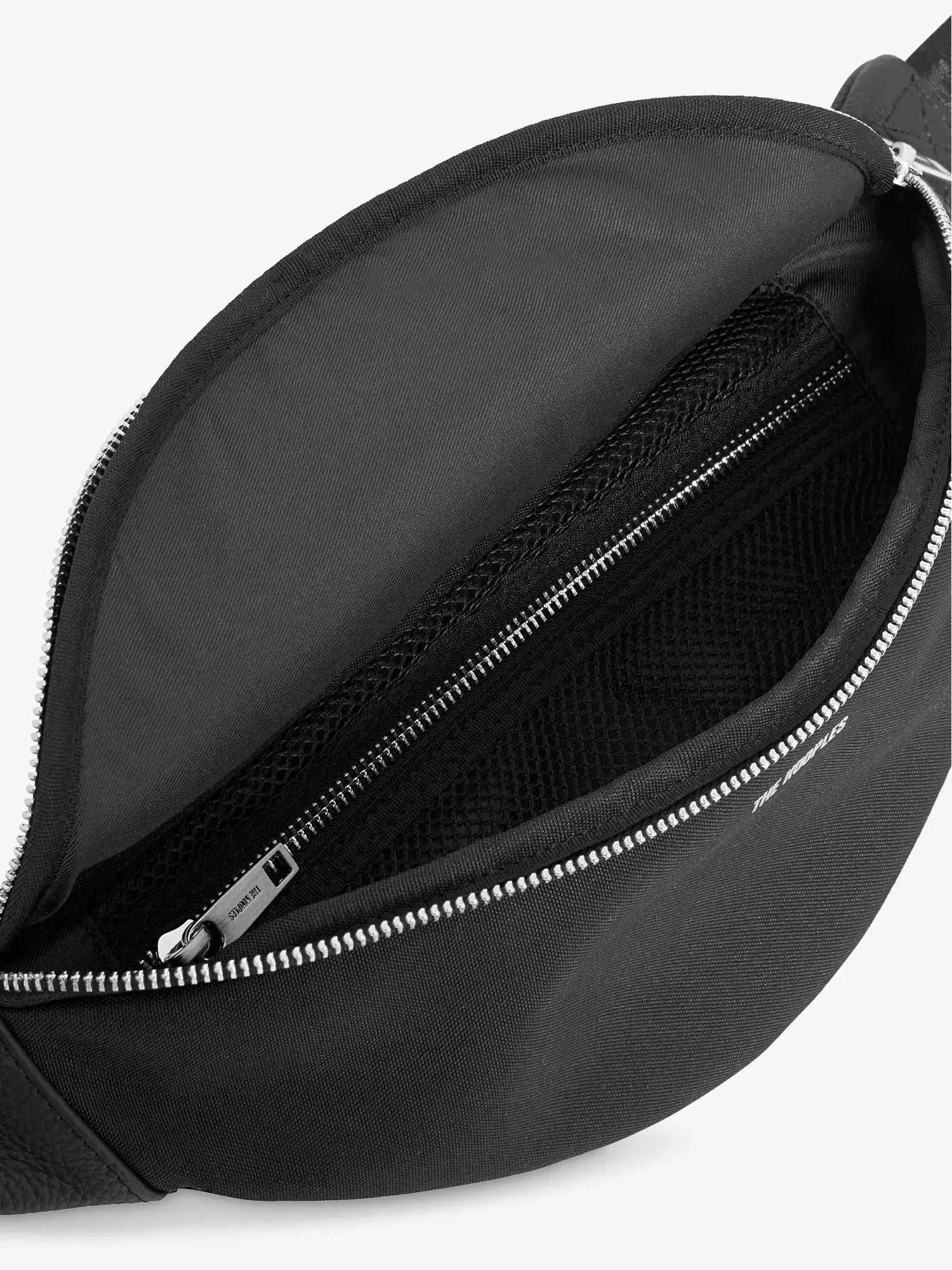 Men's Branded Leather and Canvas Belt Bag The Kooples