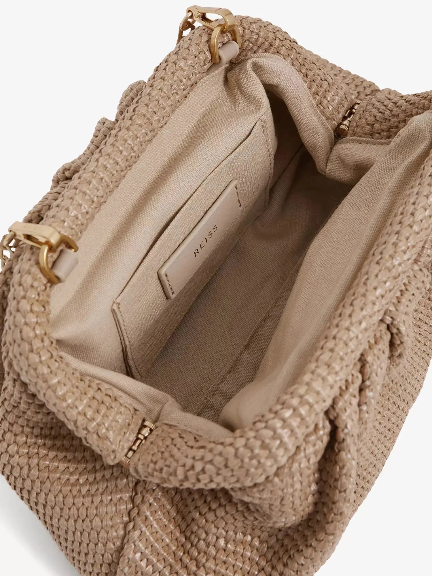 Women's Gia raffia clutch bag Reiss