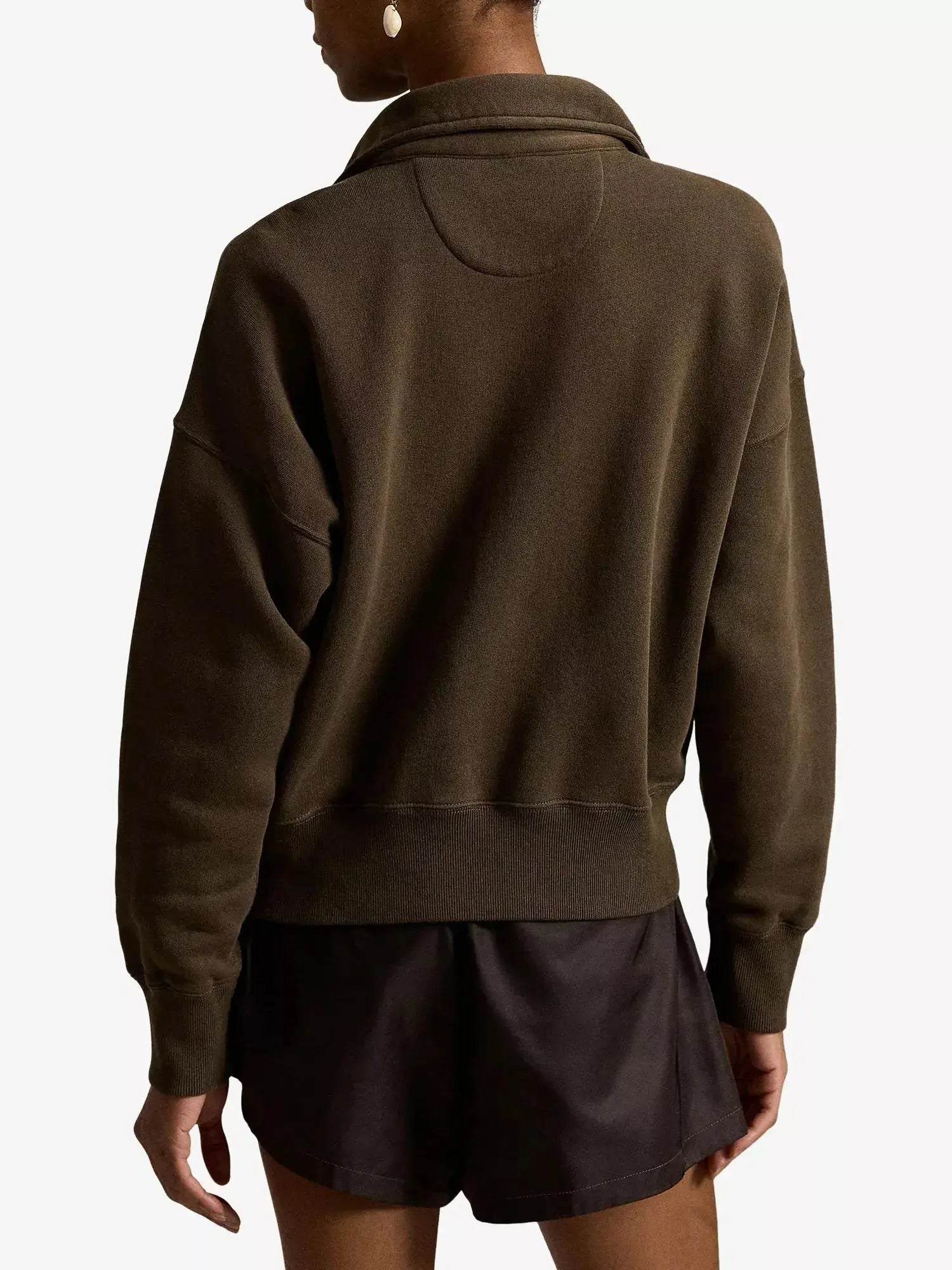Women's Brand-Embroidered Half-Zip Cotton-Blend Sweatshirt Polo Ralph Lauren