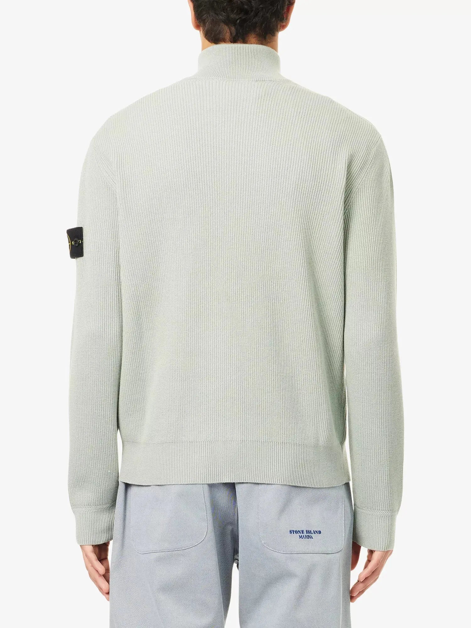 Men's Ribbed High-Neck Cotton-Knit Jumper Stone Island