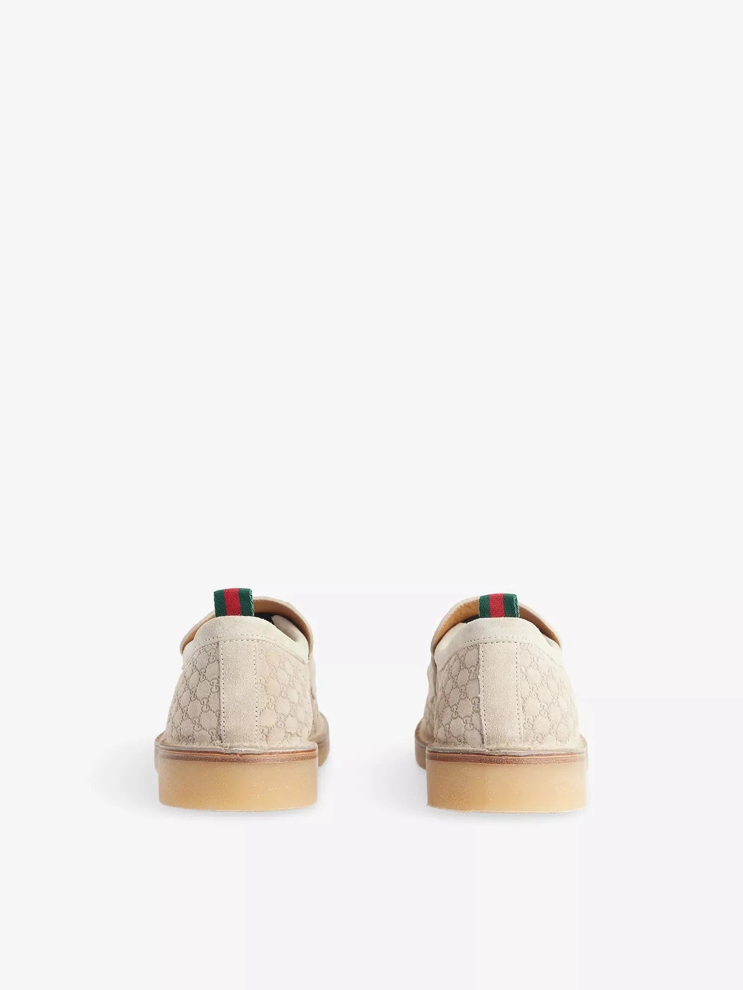 Men's Monogram Flat Suede Moccasins Gucci