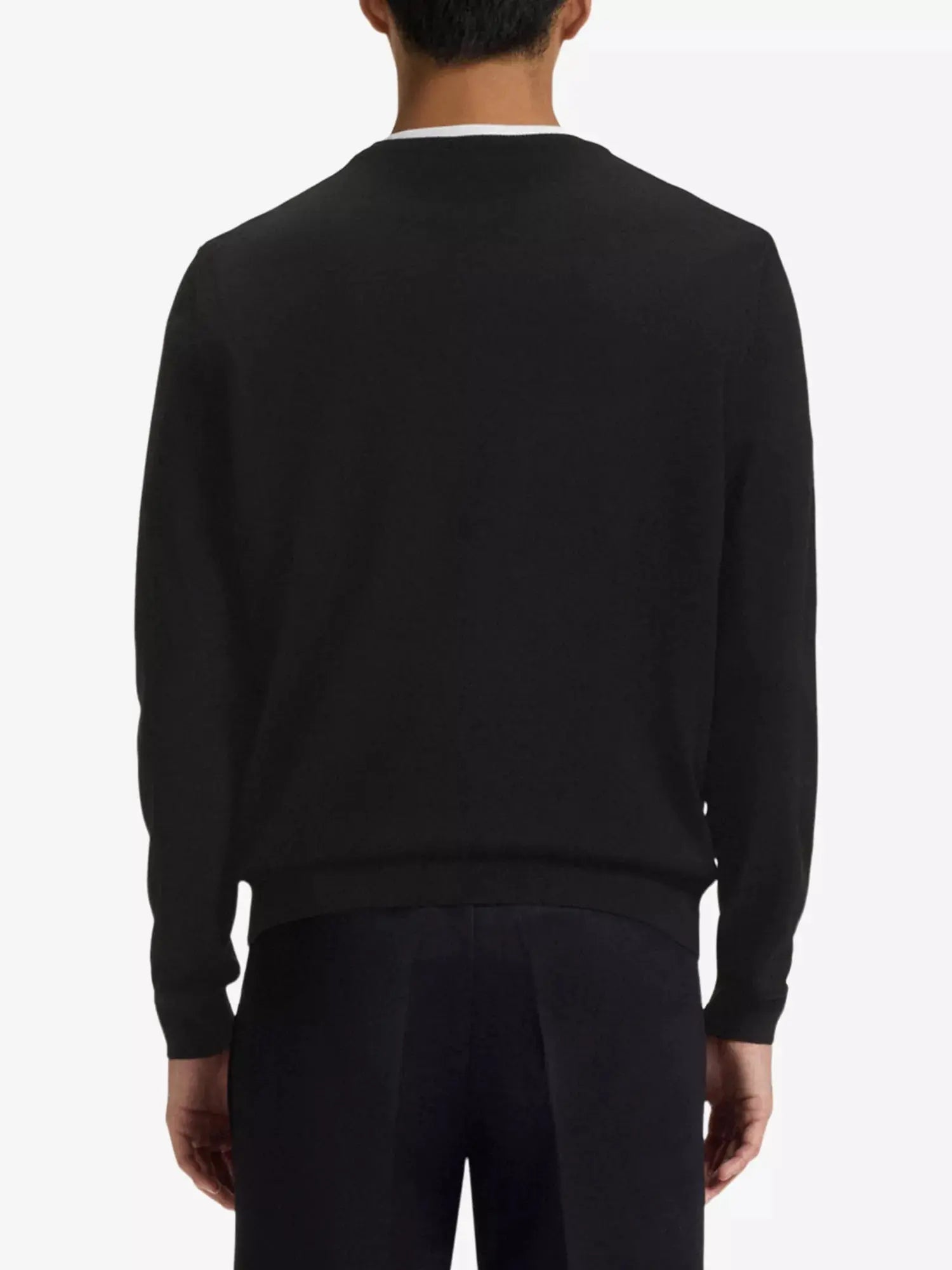 Men's Embroidered-logo regular-fit wool knitted jumper Boss