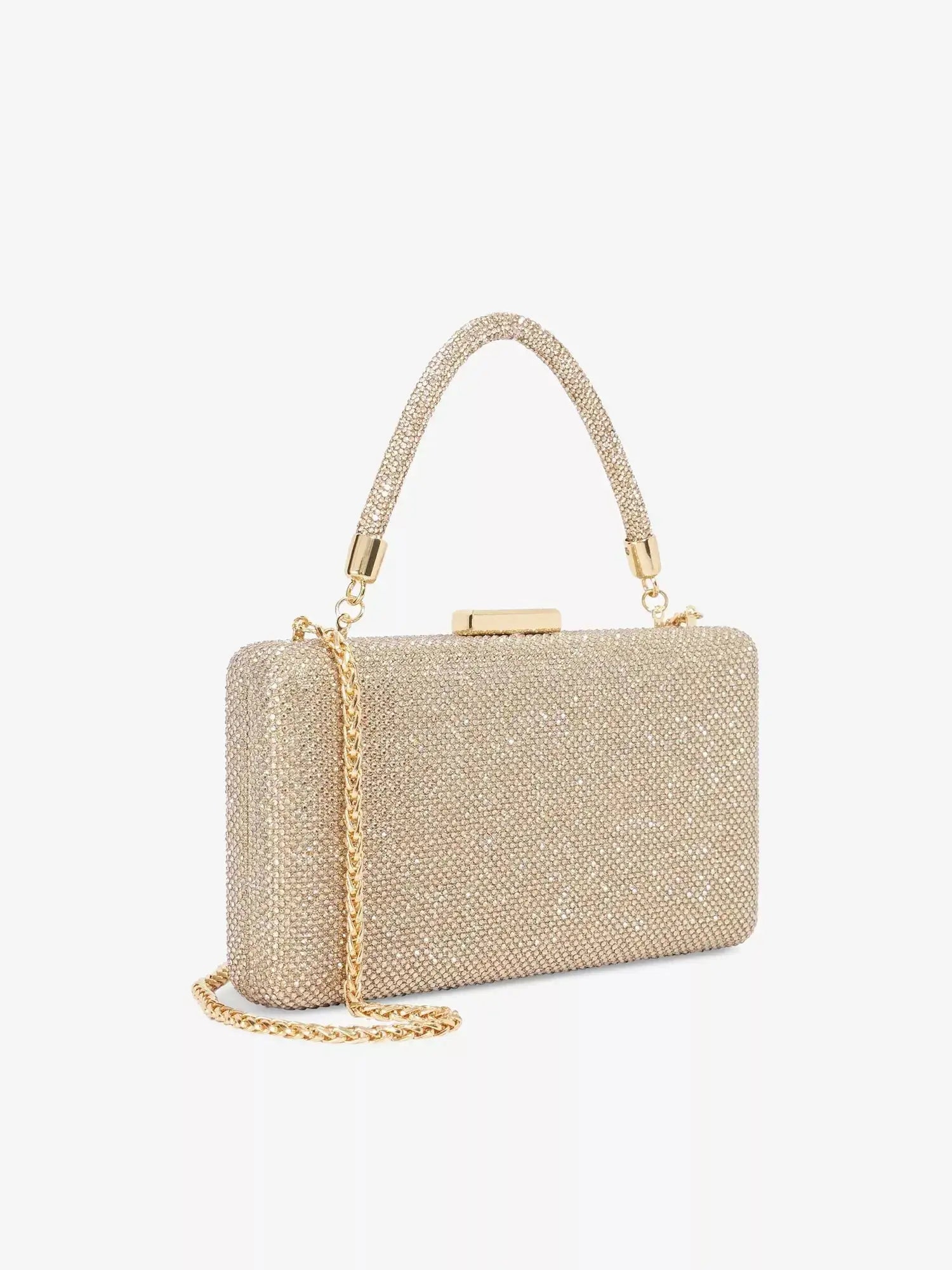 Women's Beaut Diamante Top-Handle Clutch Bag Dune